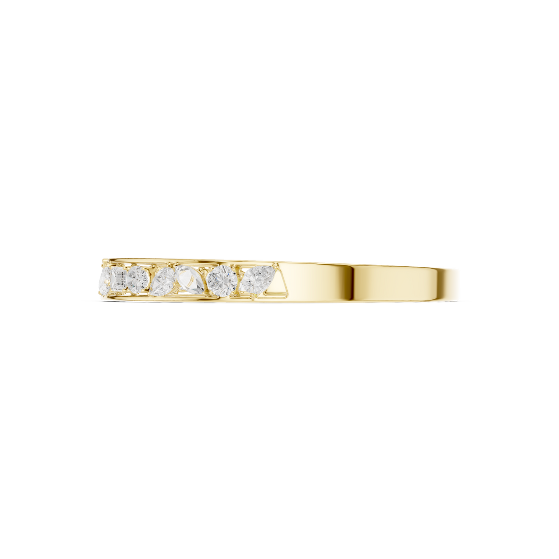 Multi-Shape Diamond Open Bypass Bracelet