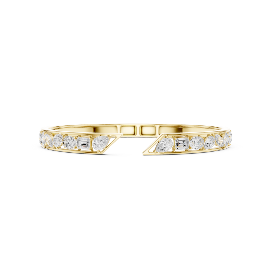 Multi-Shape Diamond Open Bypass Bracelet