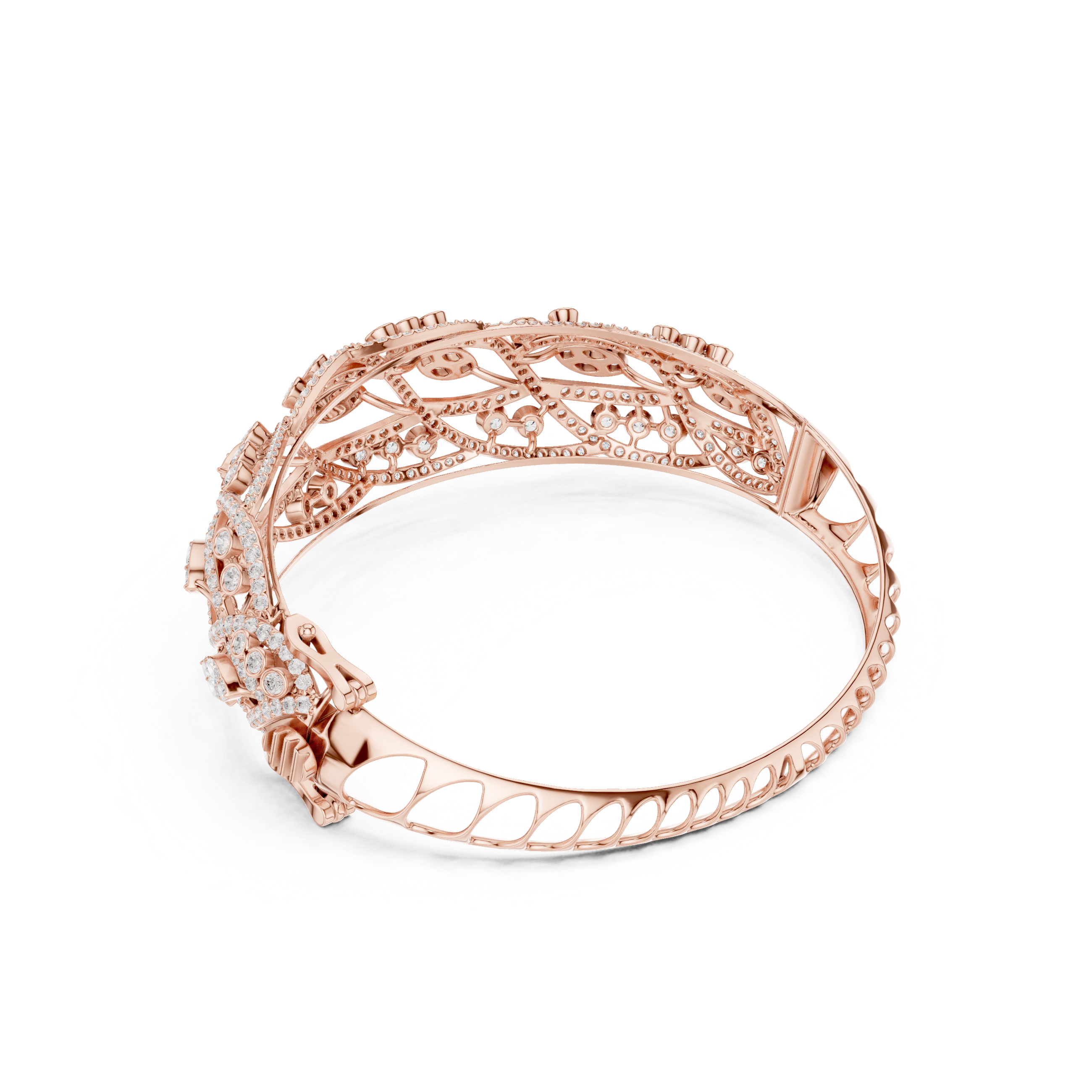 Intertwined Vine & Leaf Diamond Statement bracelet