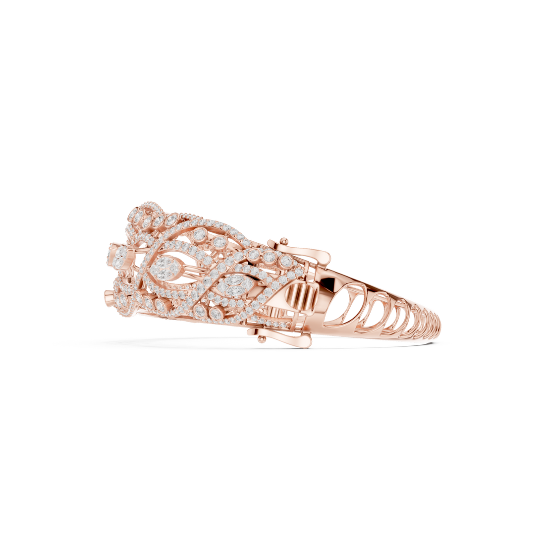 Intertwined Vine & Leaf Diamond Statement bracelet