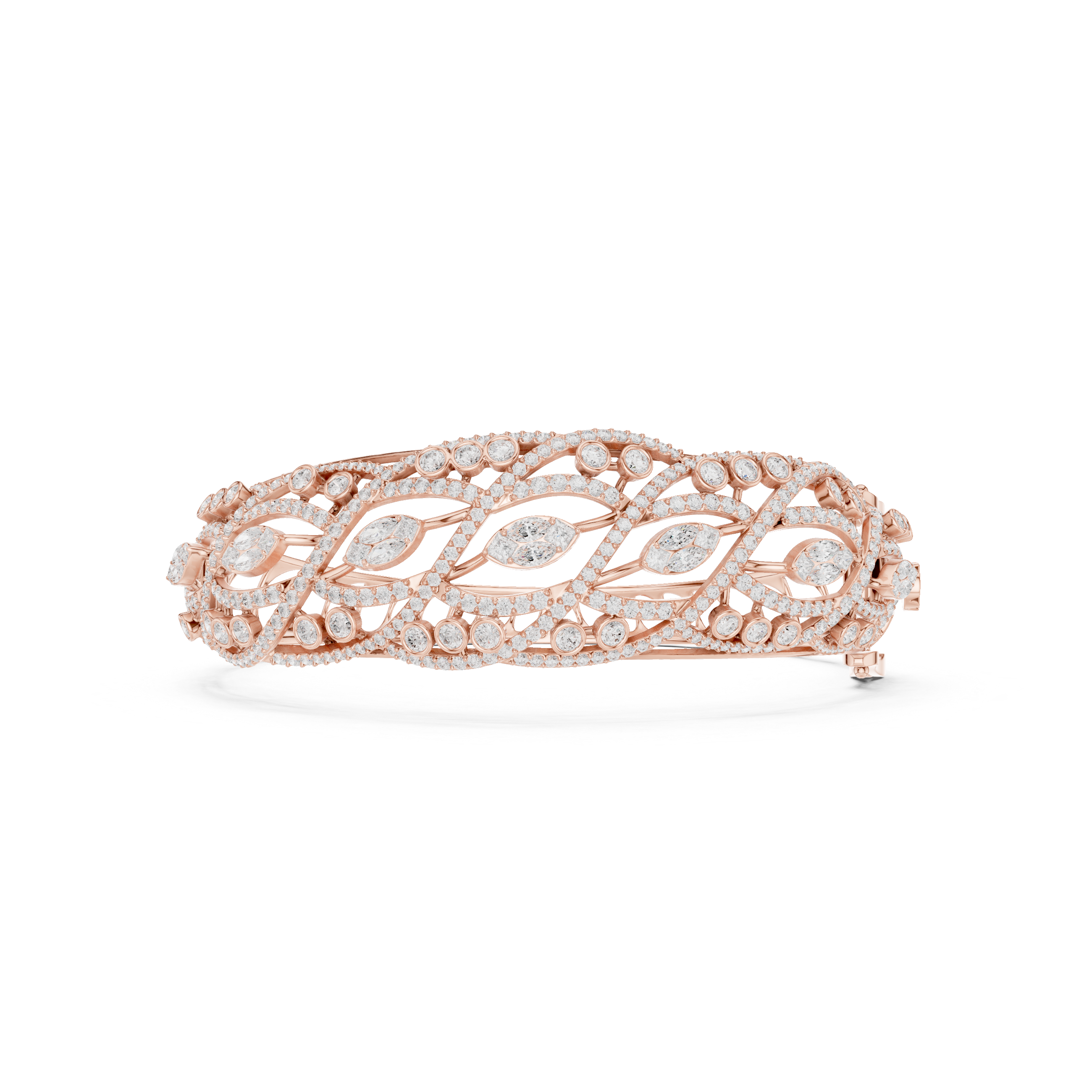 Intertwined Vine & Leaf Diamond Statement bracelet