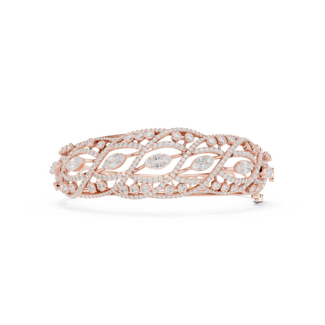Intertwined Vine & Leaf Diamond Statement bracelet