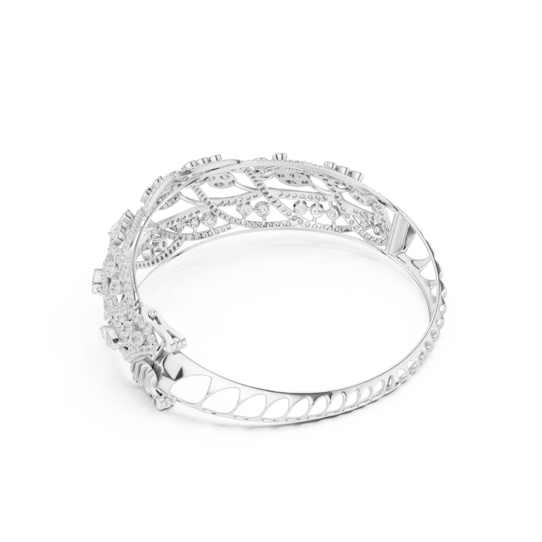 Intertwined Vine & Leaf Diamond Statement bracelet