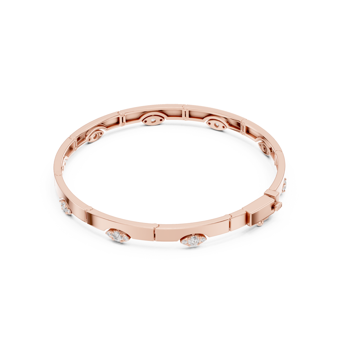 Stationed Eye Motif Link Diamond Bracelet
