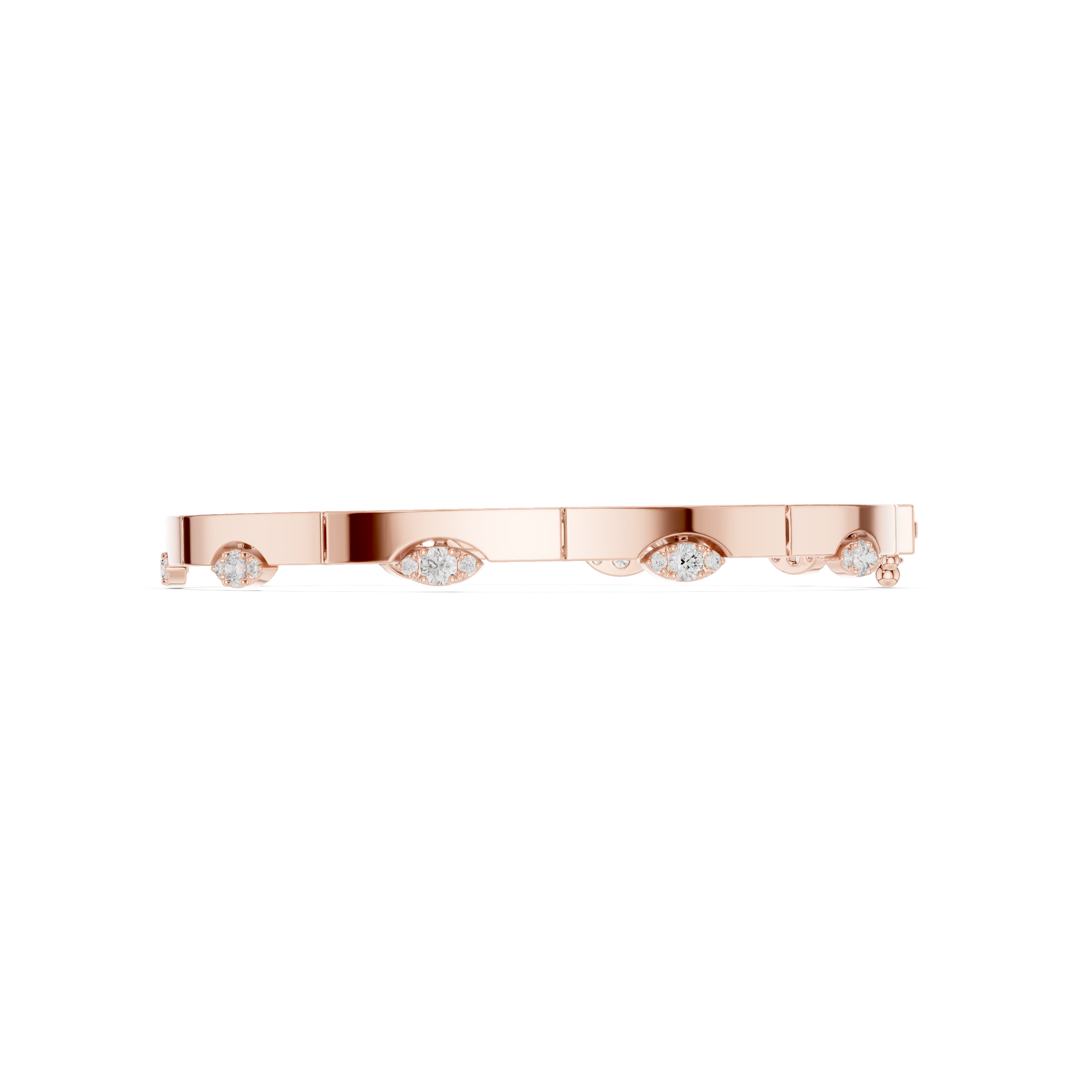 Stationed Eye Motif Link Diamond Bracelet
