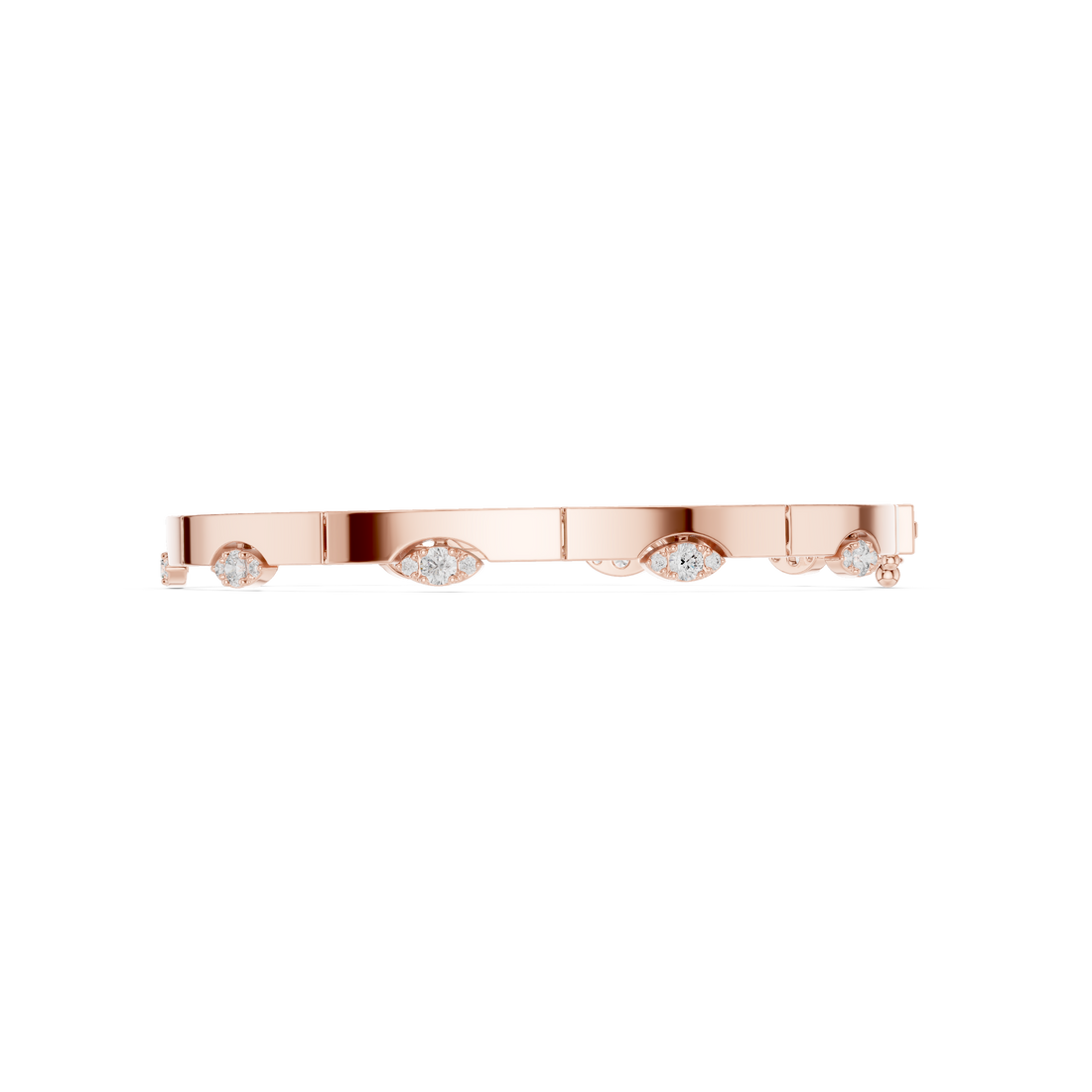 Stationed Eye Motif Link Diamond Bracelet