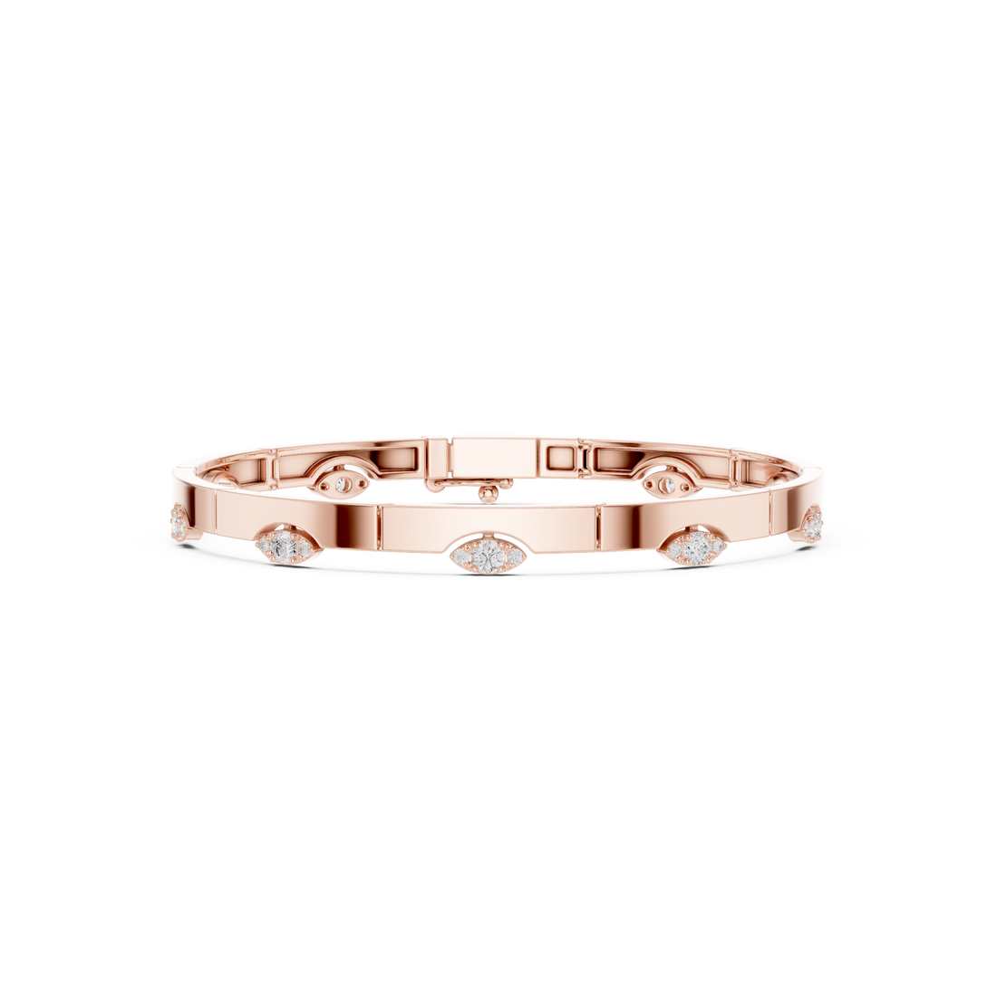 Stationed Eye Motif Link Diamond Bracelet