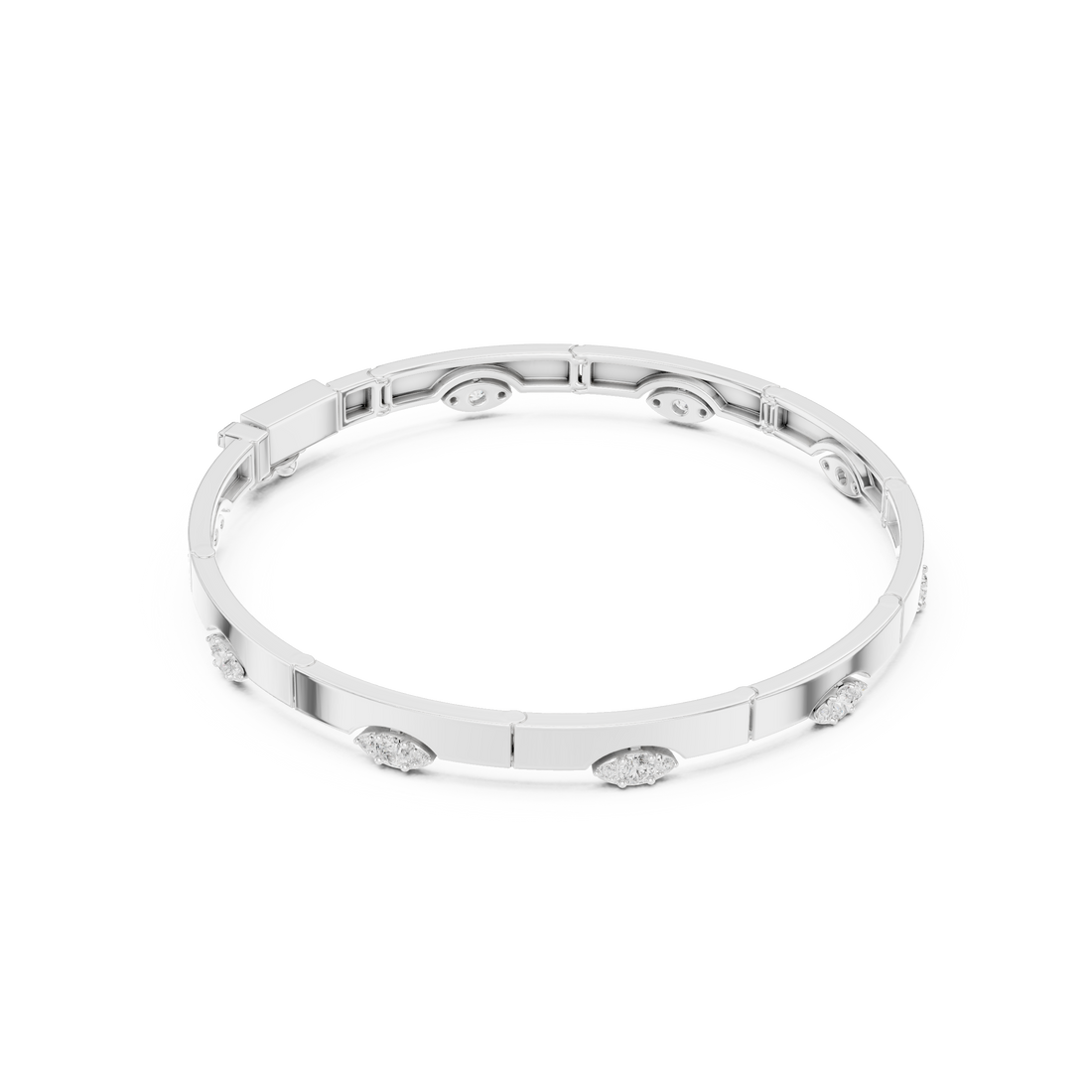 Stationed Eye Motif Link Diamond Bracelet