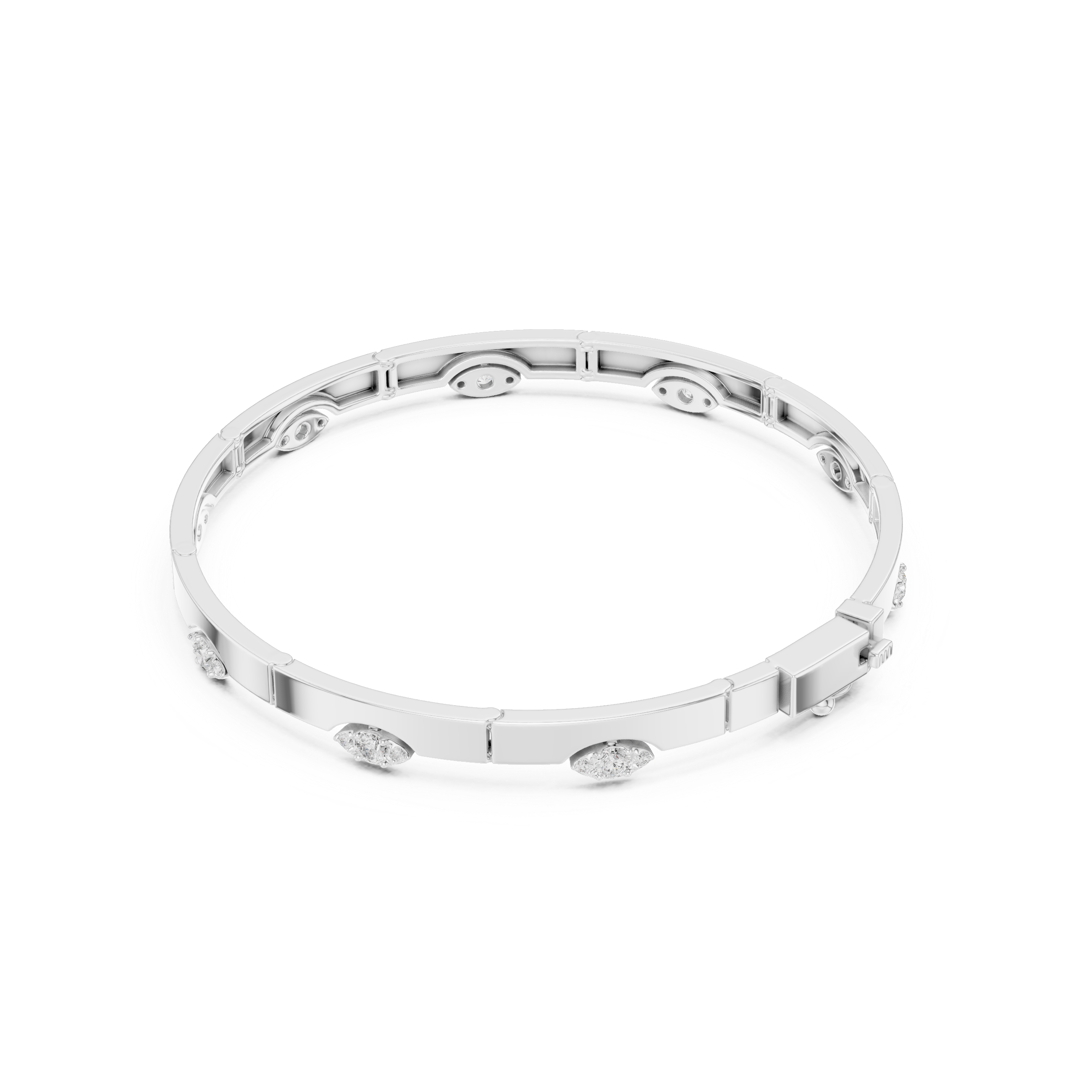 Stationed Eye Motif Link Diamond Bracelet