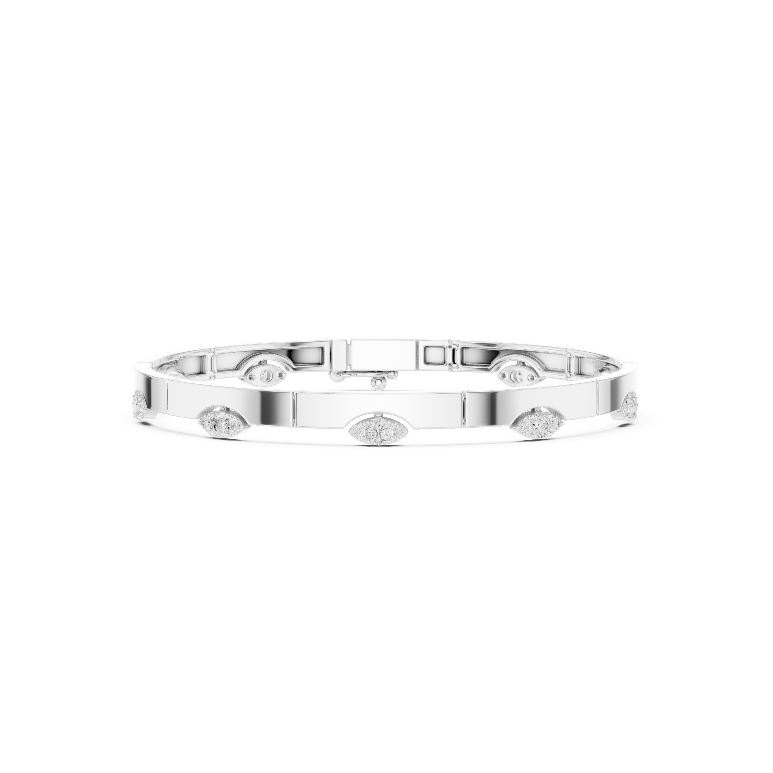 Stationed Eye Motif Link Diamond Bracelet