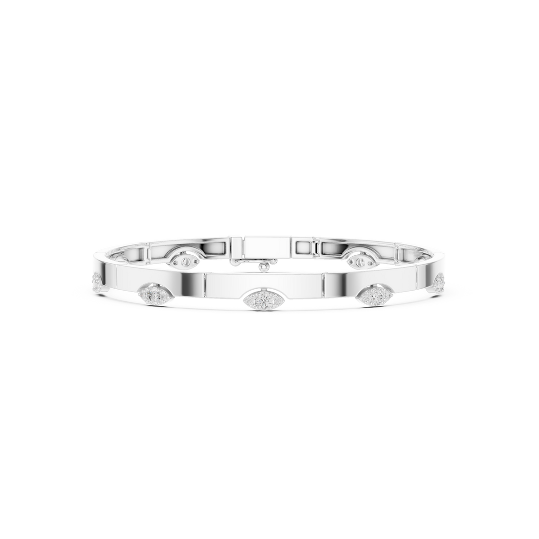 Stationed Eye Motif Link Diamond Bracelet