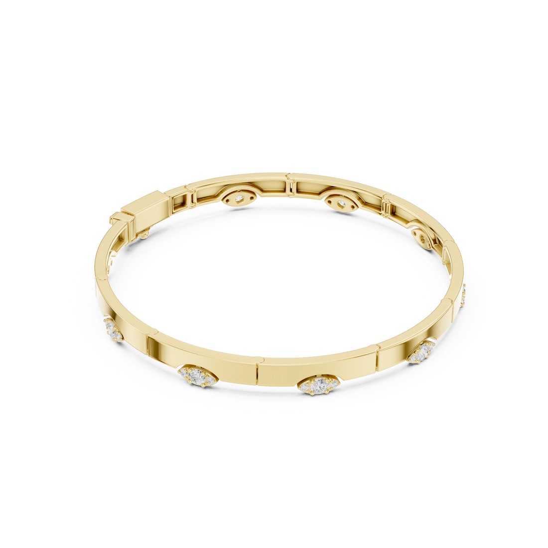 Stationed Eye Motif Link Diamond Bracelet
