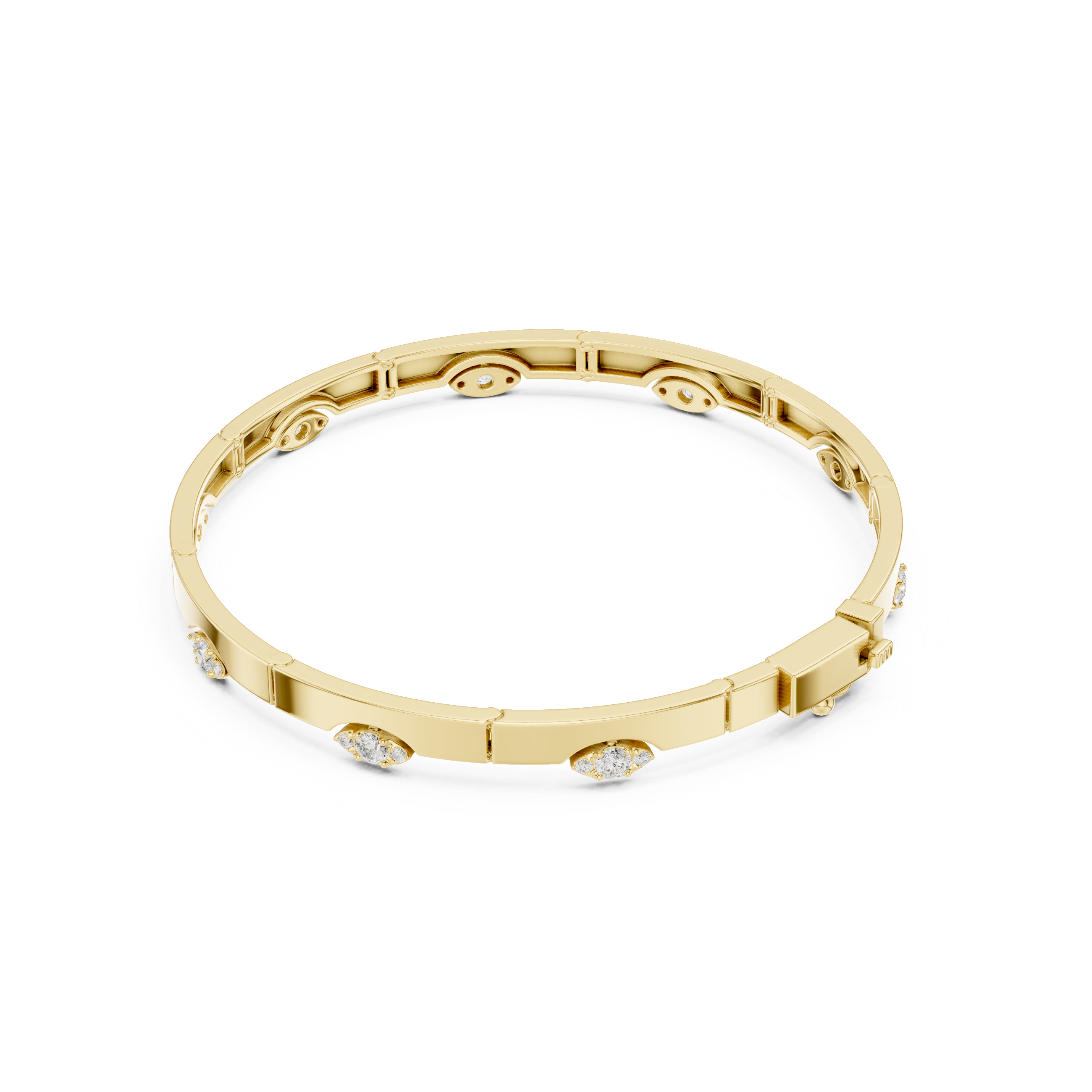 Stationed Eye Motif Link Diamond Bracelet