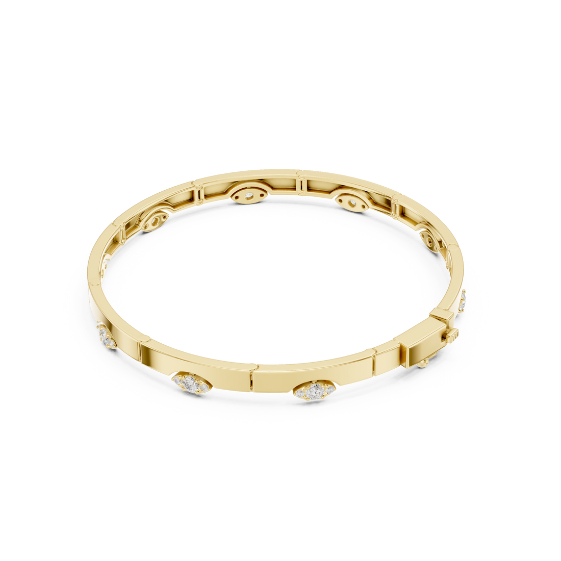 Stationed Eye Motif Link Diamond Bracelet