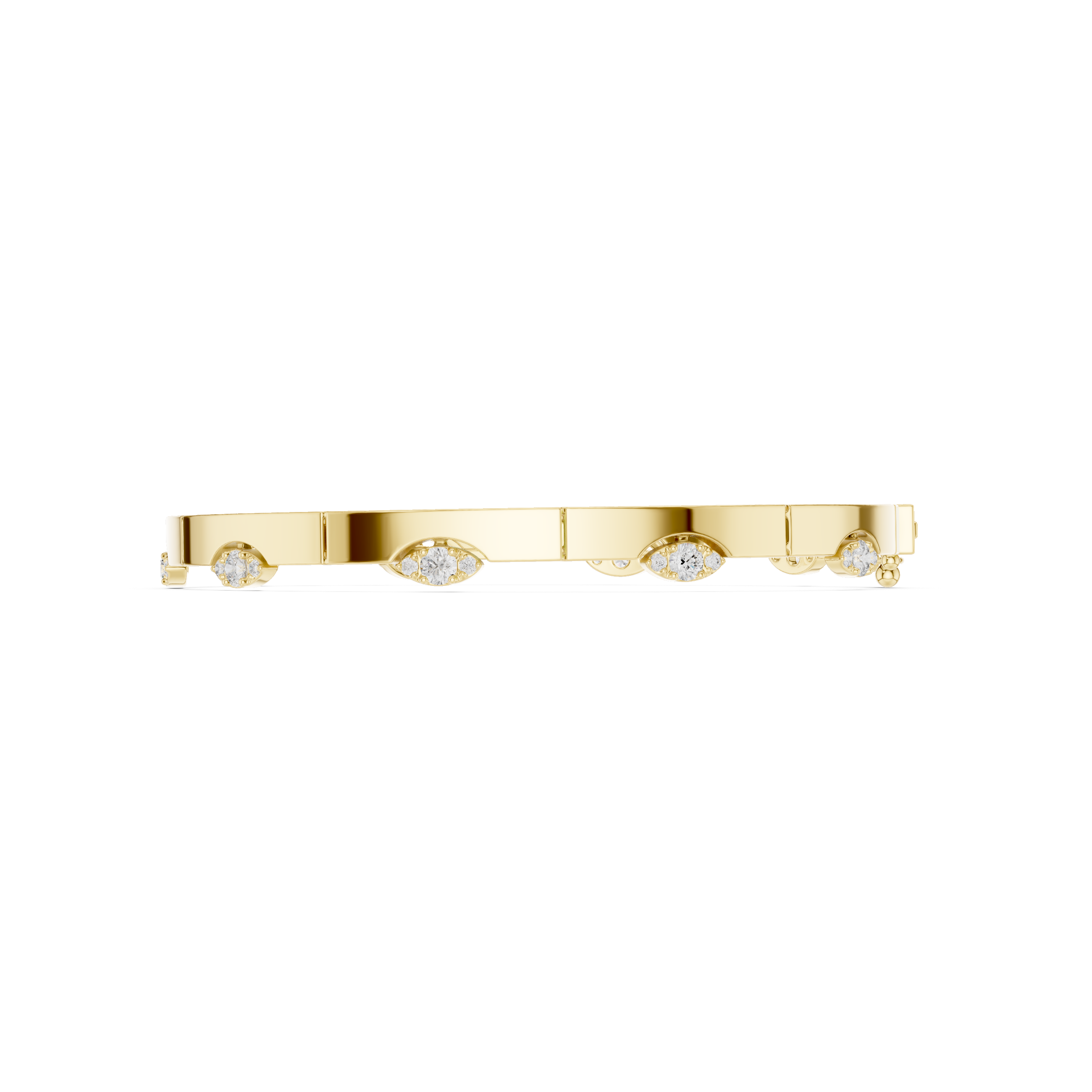 Stationed Eye Motif Link Diamond Bracelet