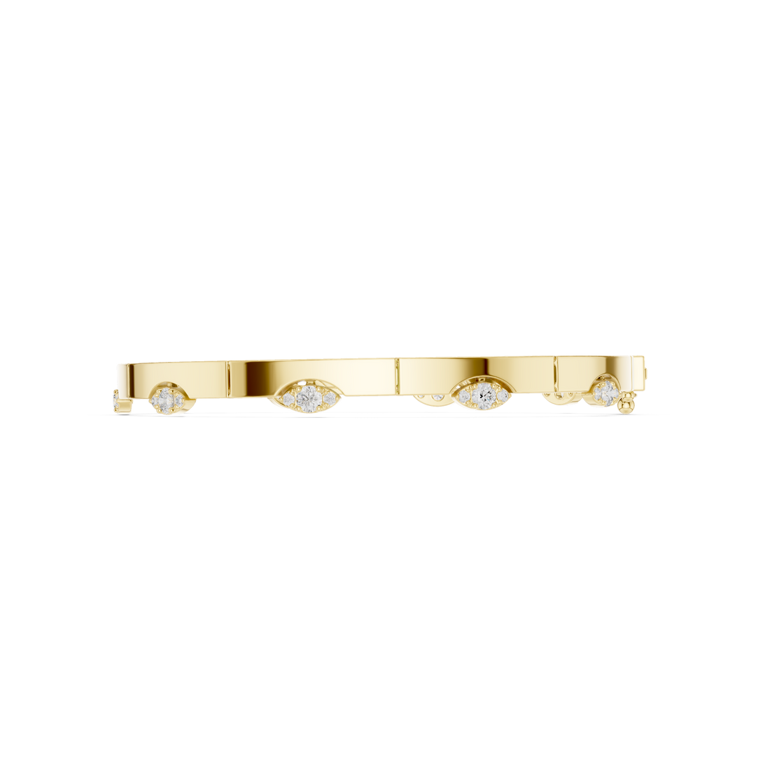 Stationed Eye Motif Link Diamond Bracelet