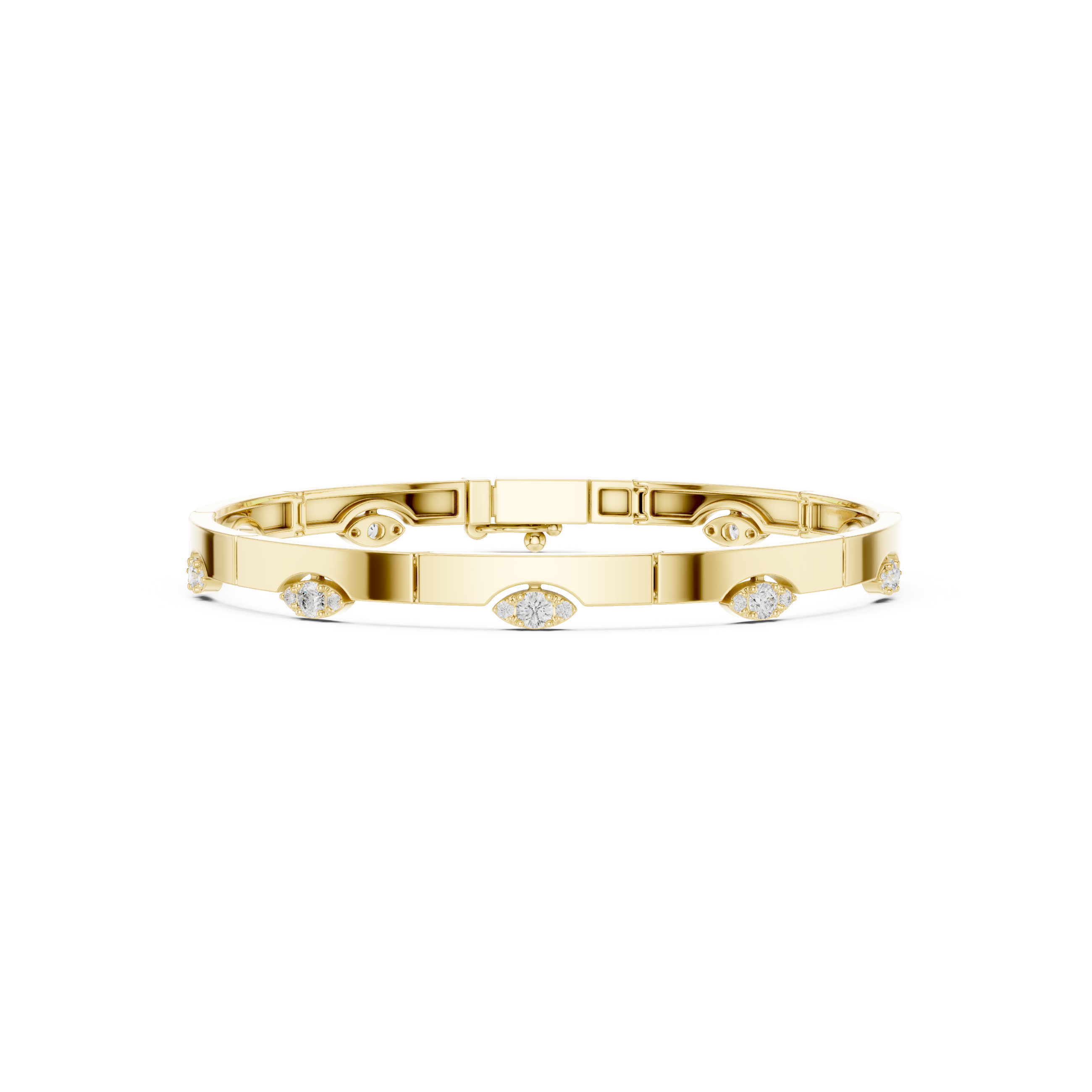 Stationed Eye Motif Link Diamond Bracelet