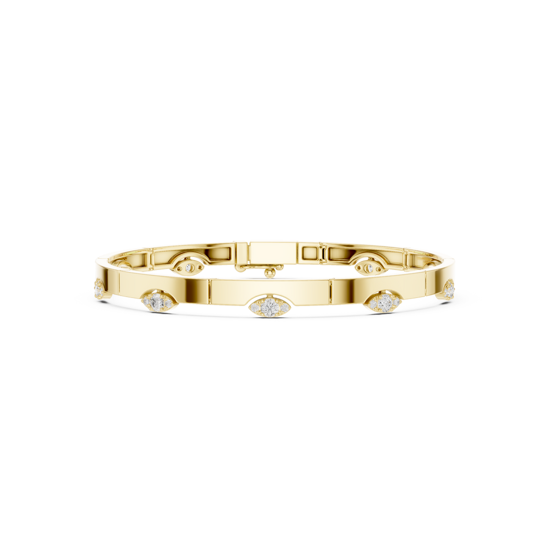 Stationed Eye Motif Link Diamond Bracelet