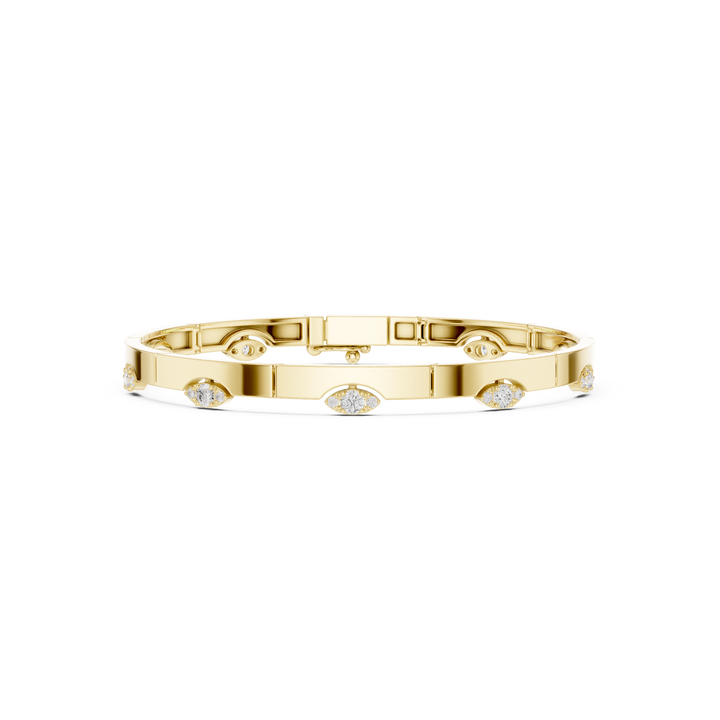 Stationed Eye Motif Link Diamond Bracelet