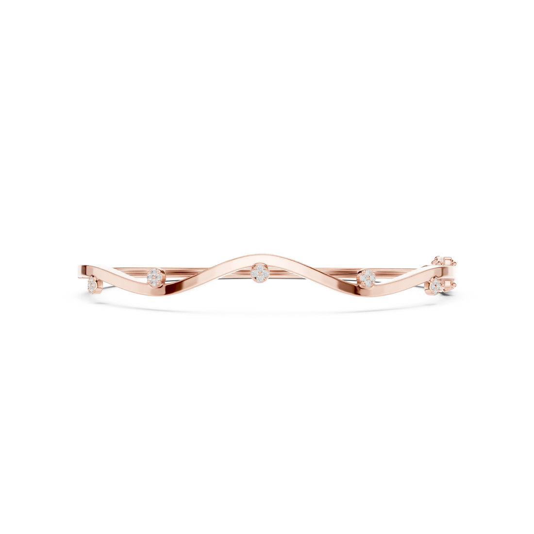 Wavy Station Cluster Diamond Bracelet