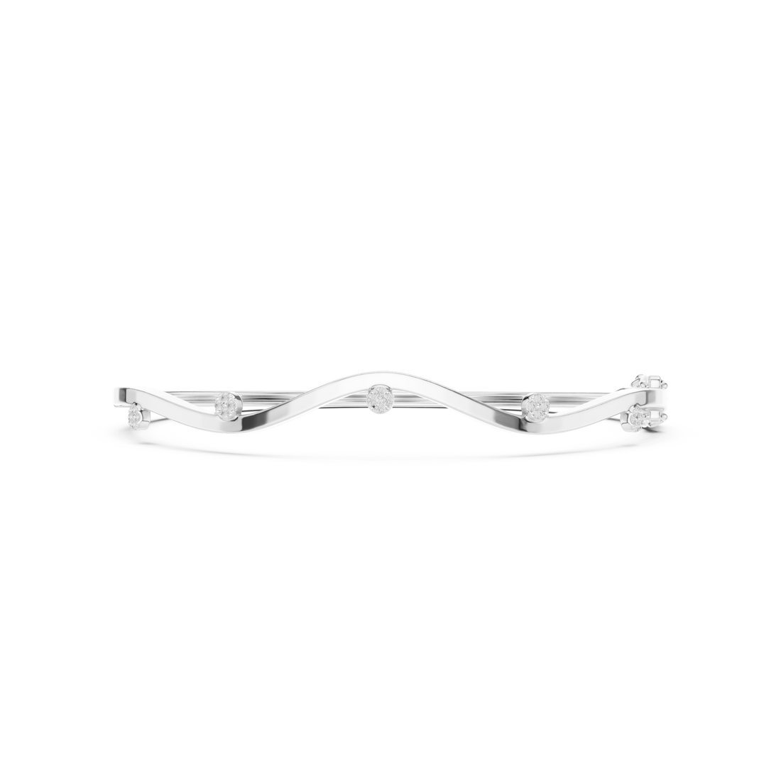 Wavy Station Cluster Diamond Bracelet