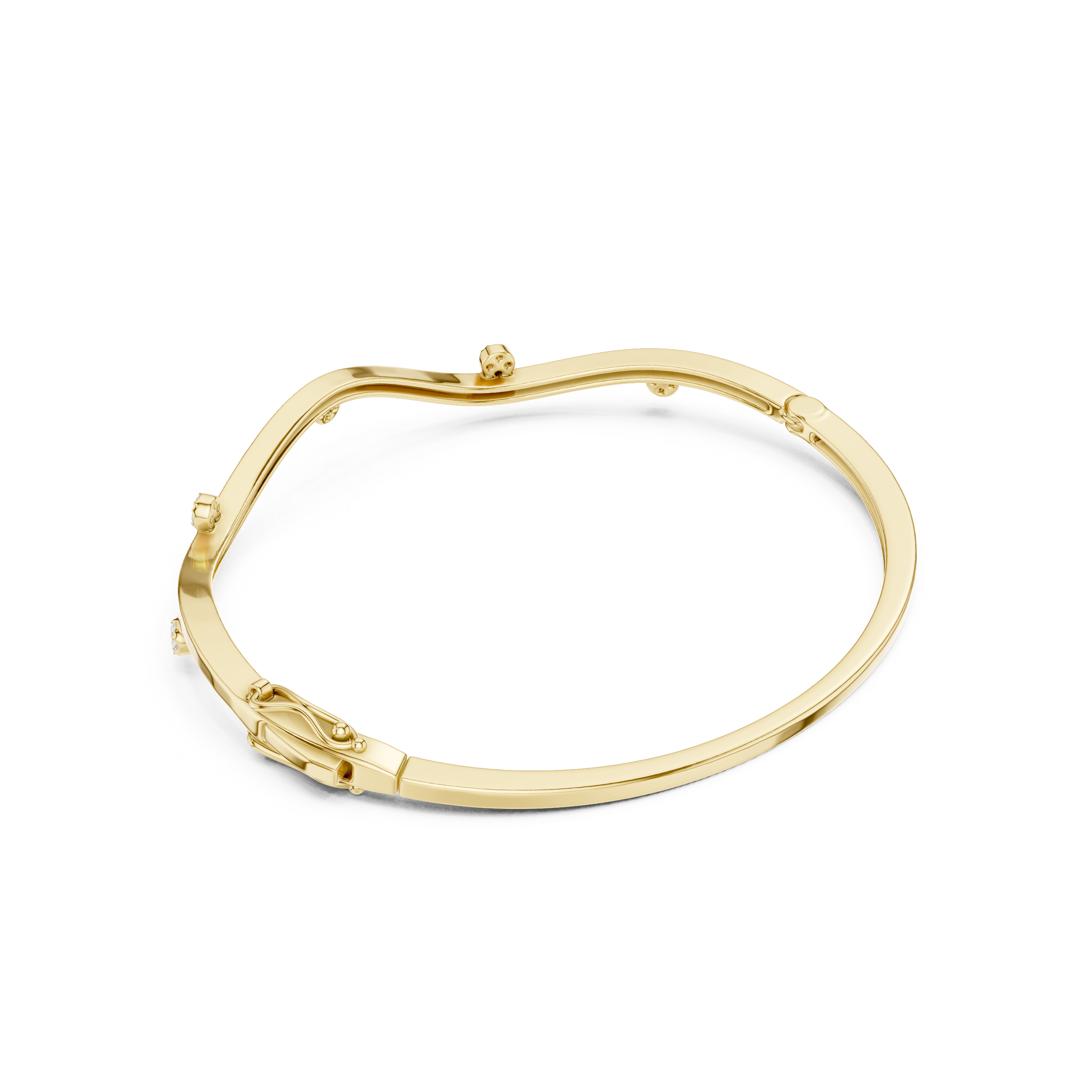 Wavy Station Cluster Diamond Bracelet
