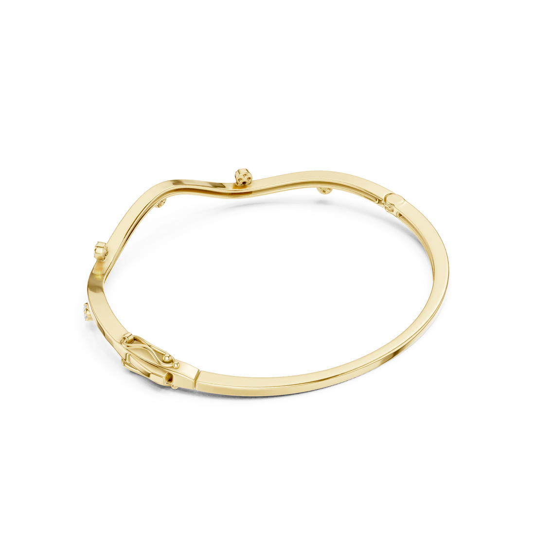 Wavy Station Cluster Diamond Bracelet