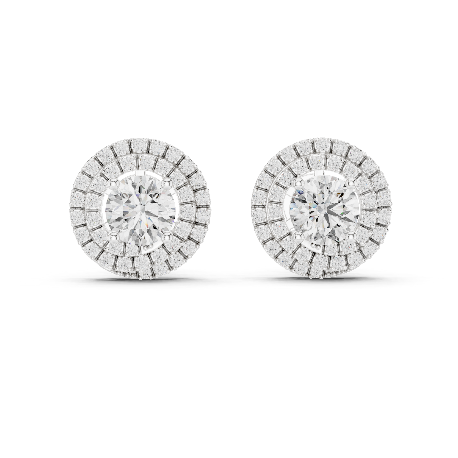 Celestial Double Frame Solitaire Diamond Studs
