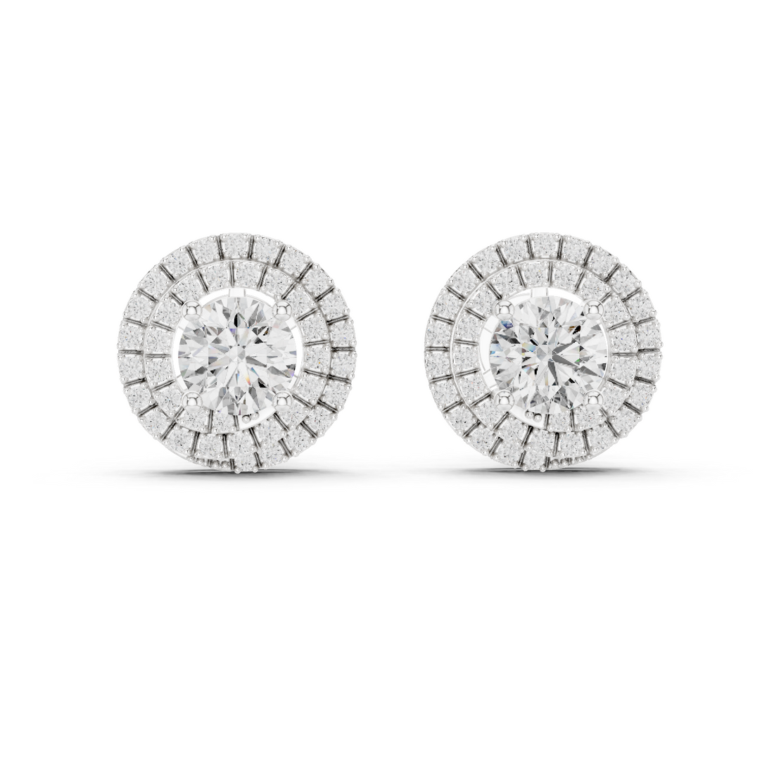 Celestial Double Frame Solitaire Diamond Studs