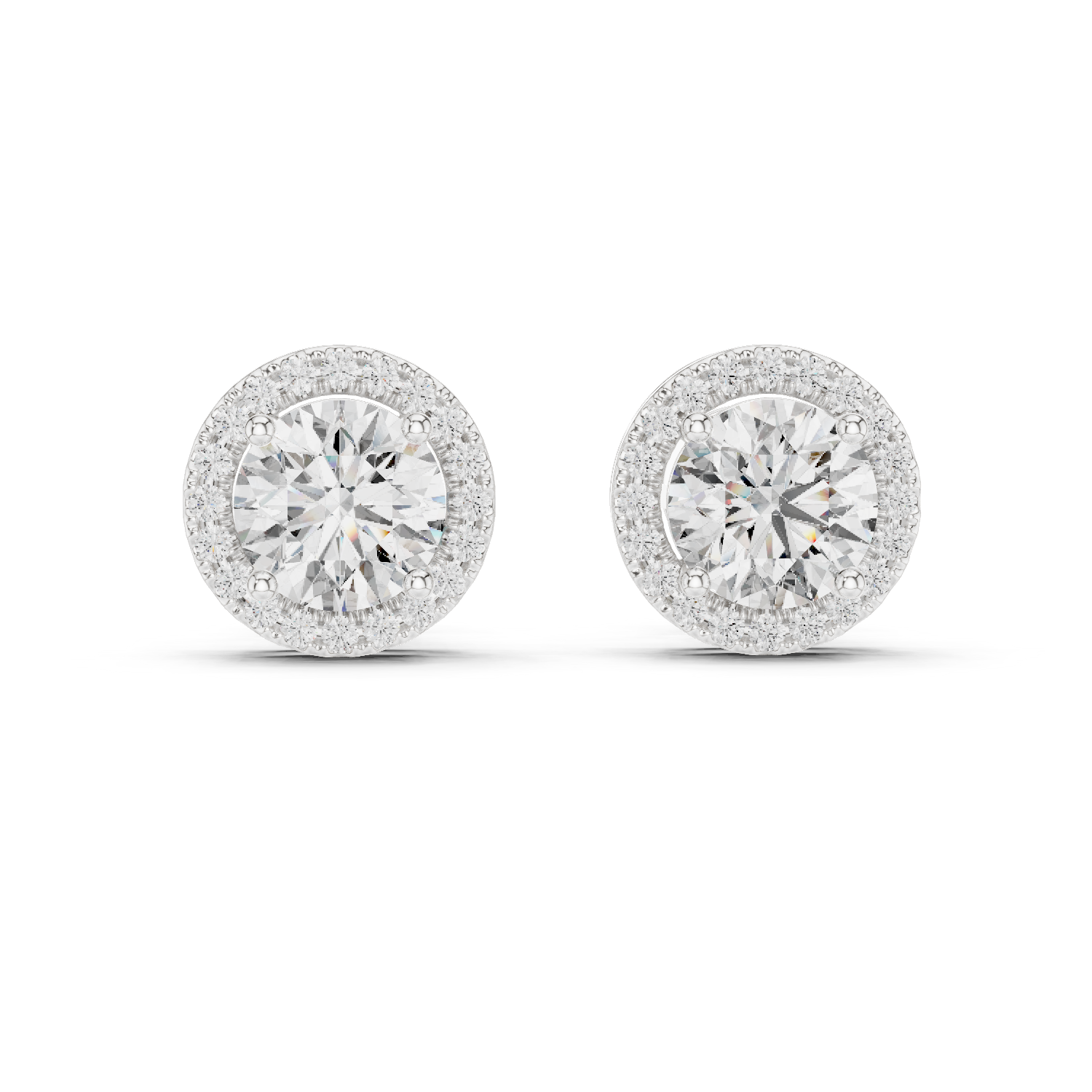 Radiant Round Cut Diamond Studs