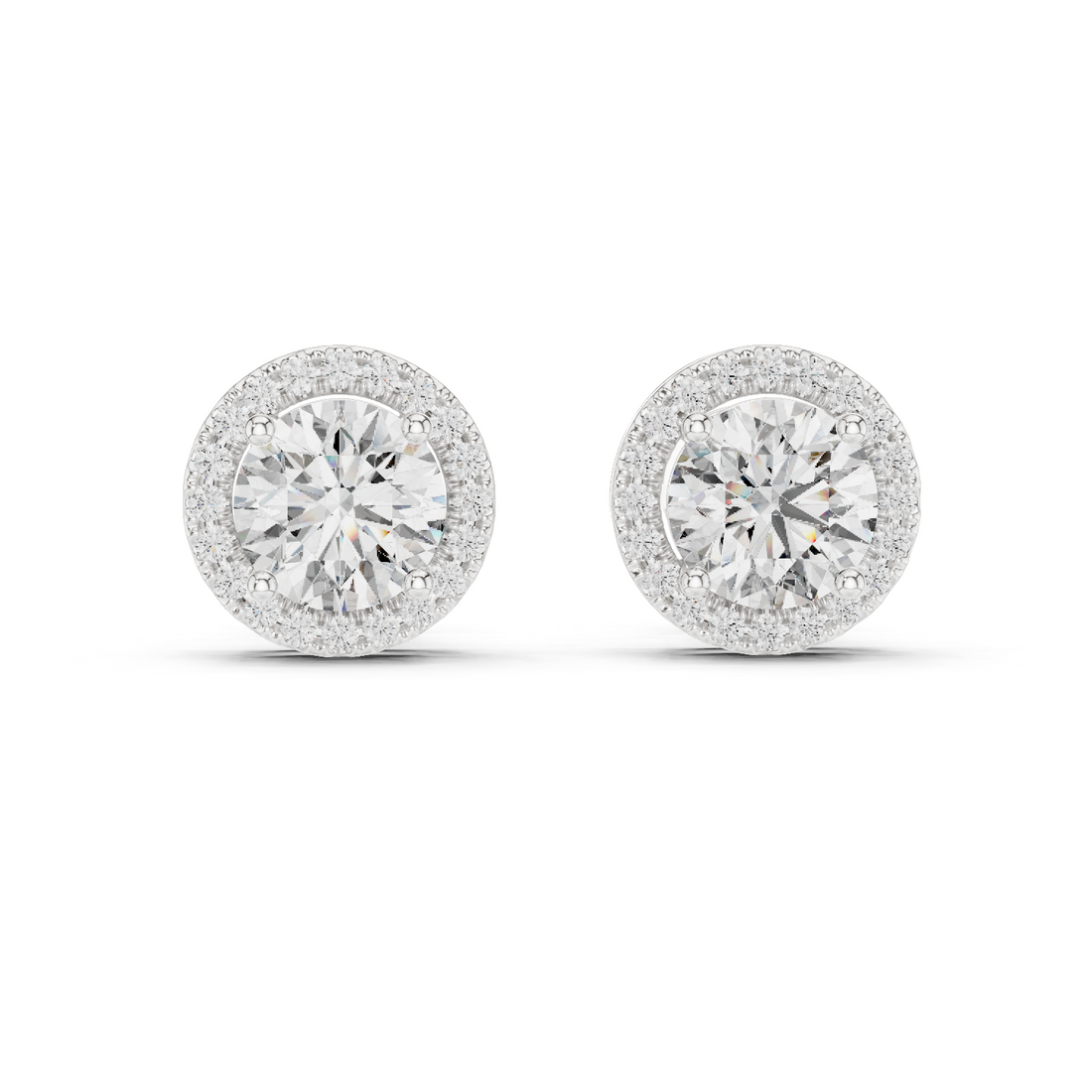 Radiant Round Cut Diamond Studs