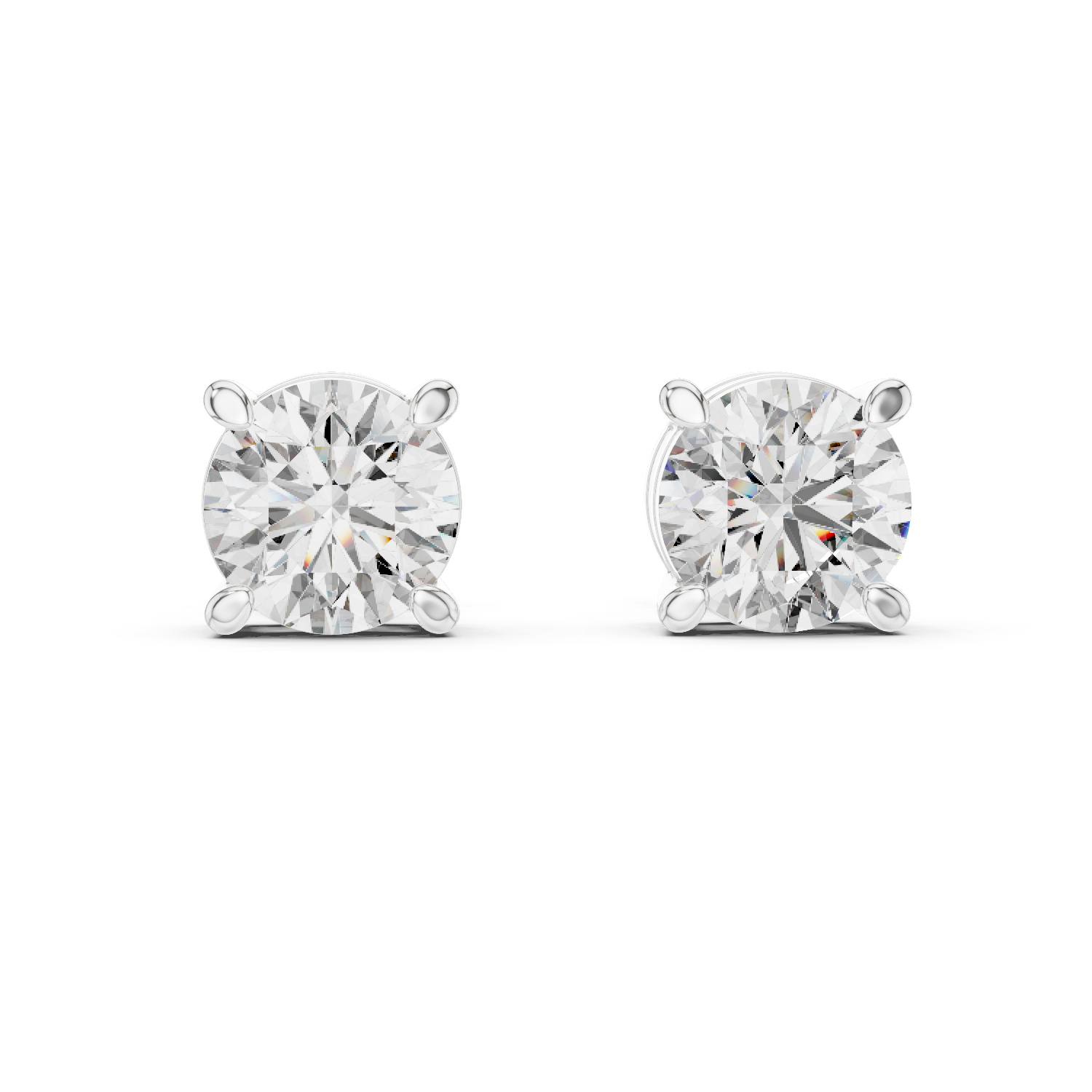 The Imperial Round Cut Diamond Basket Studs