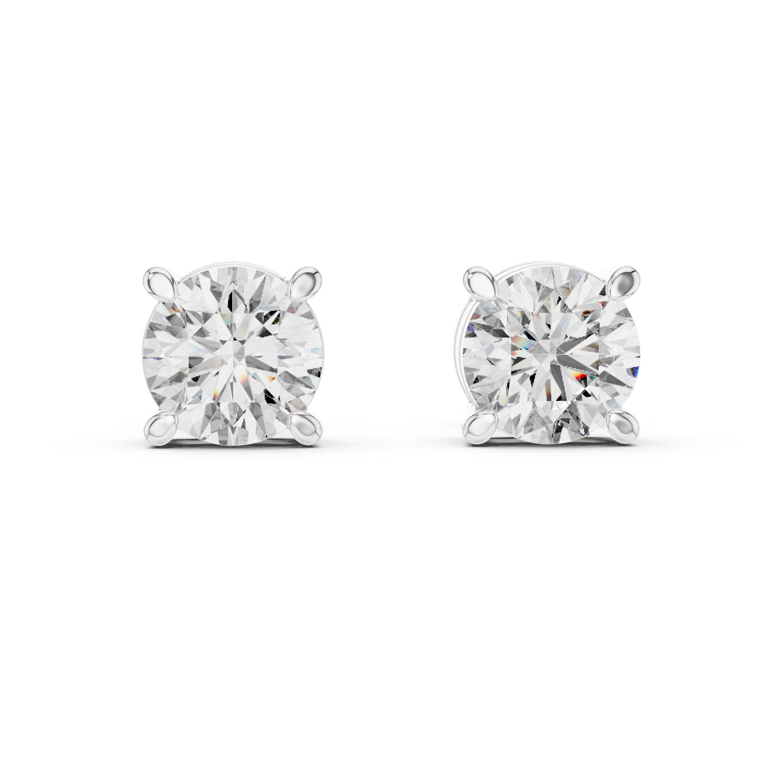 The Imperial Round Cut Diamond Basket Studs