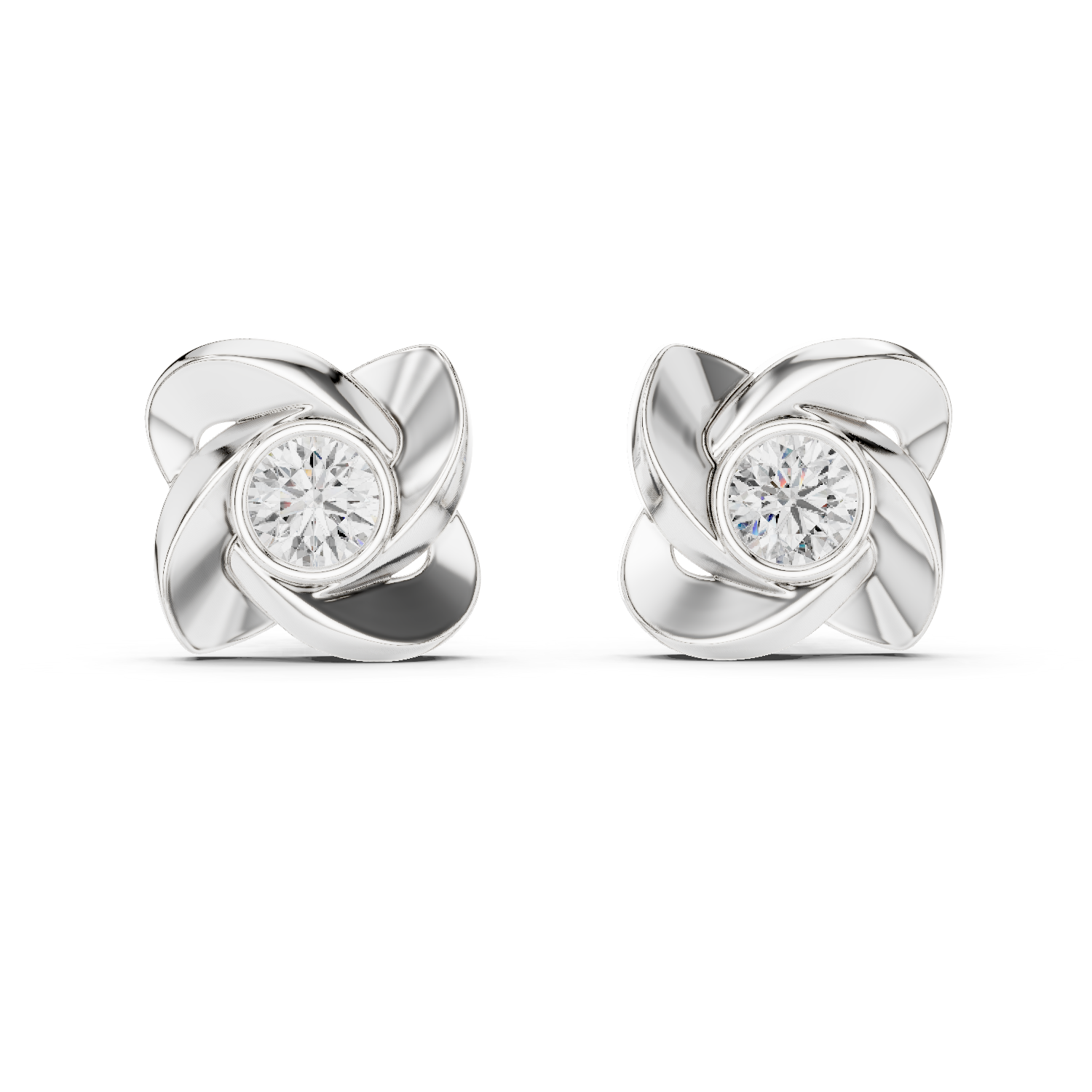 Aura Sculpted Bloom Diamond Studs