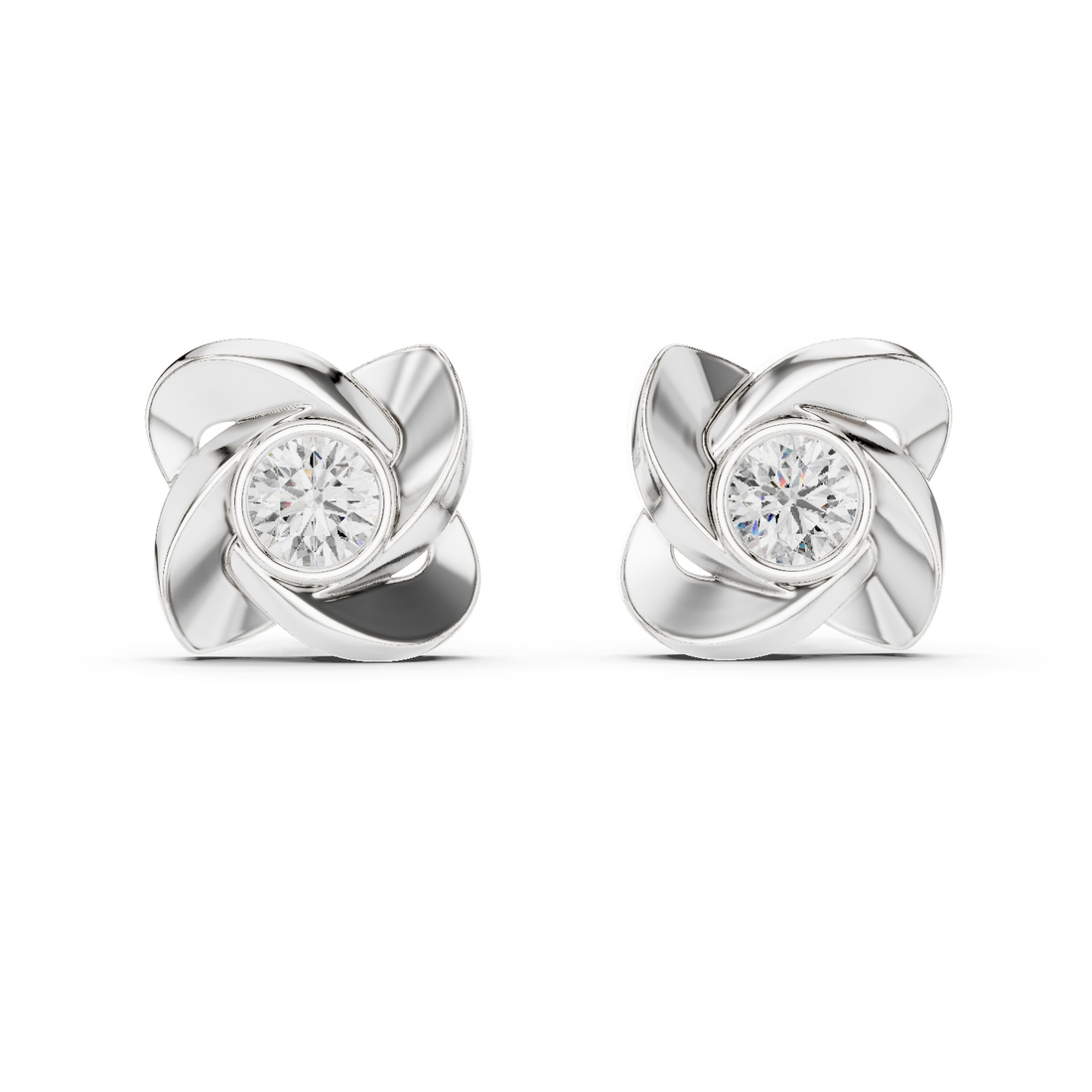 Aura Sculpted Bloom Diamond Studs