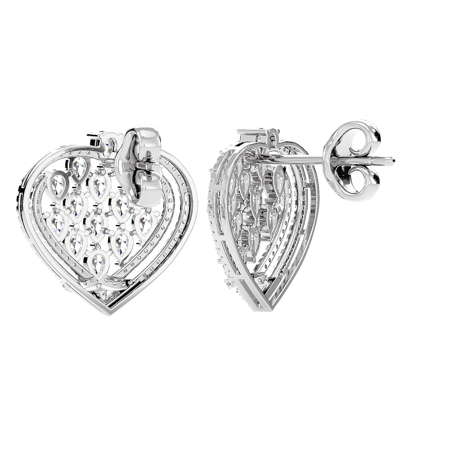 Heart Mosaic Diamond Earring