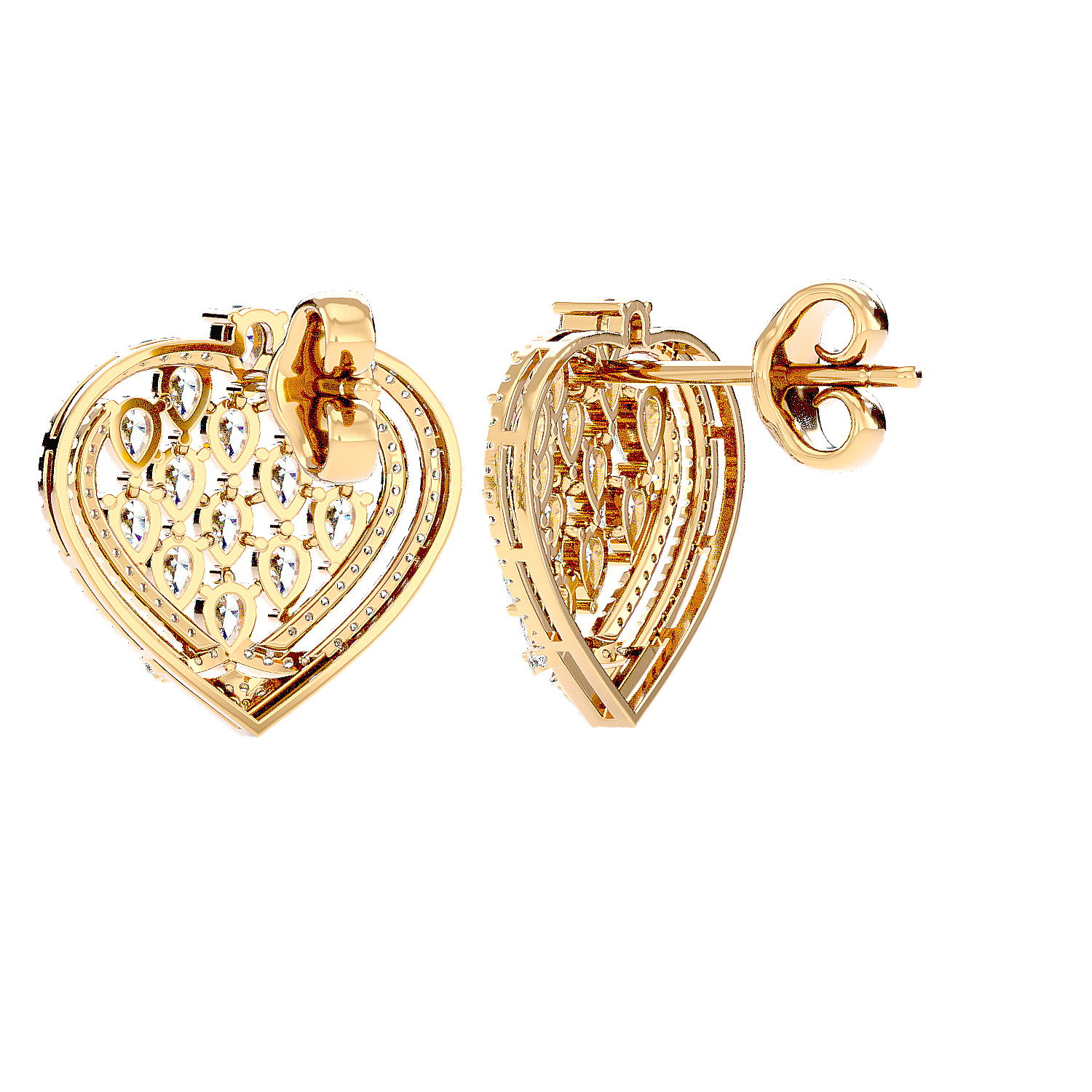 Heart Mosaic Diamond Earring