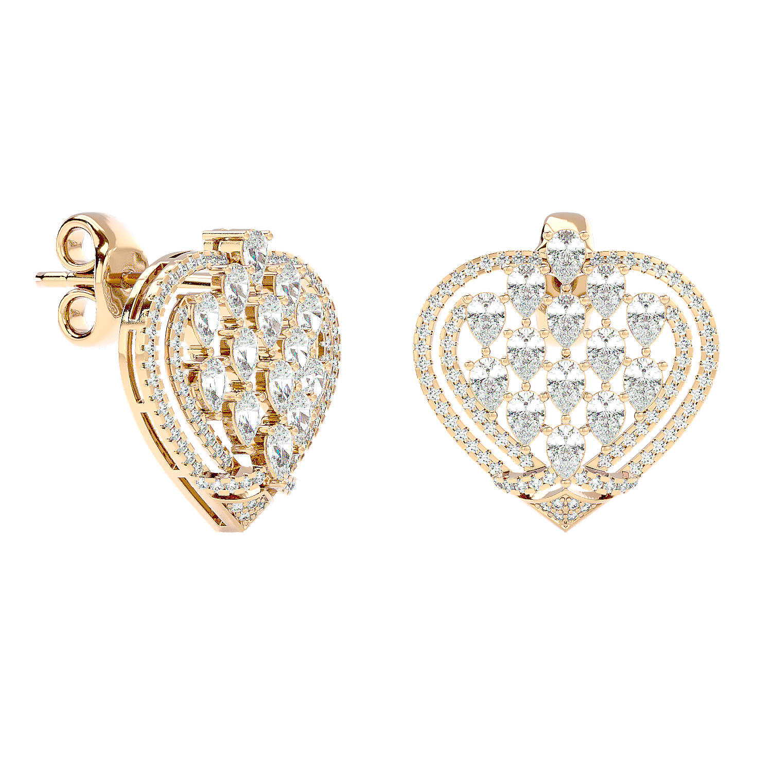 Heart Mosaic Diamond Earring