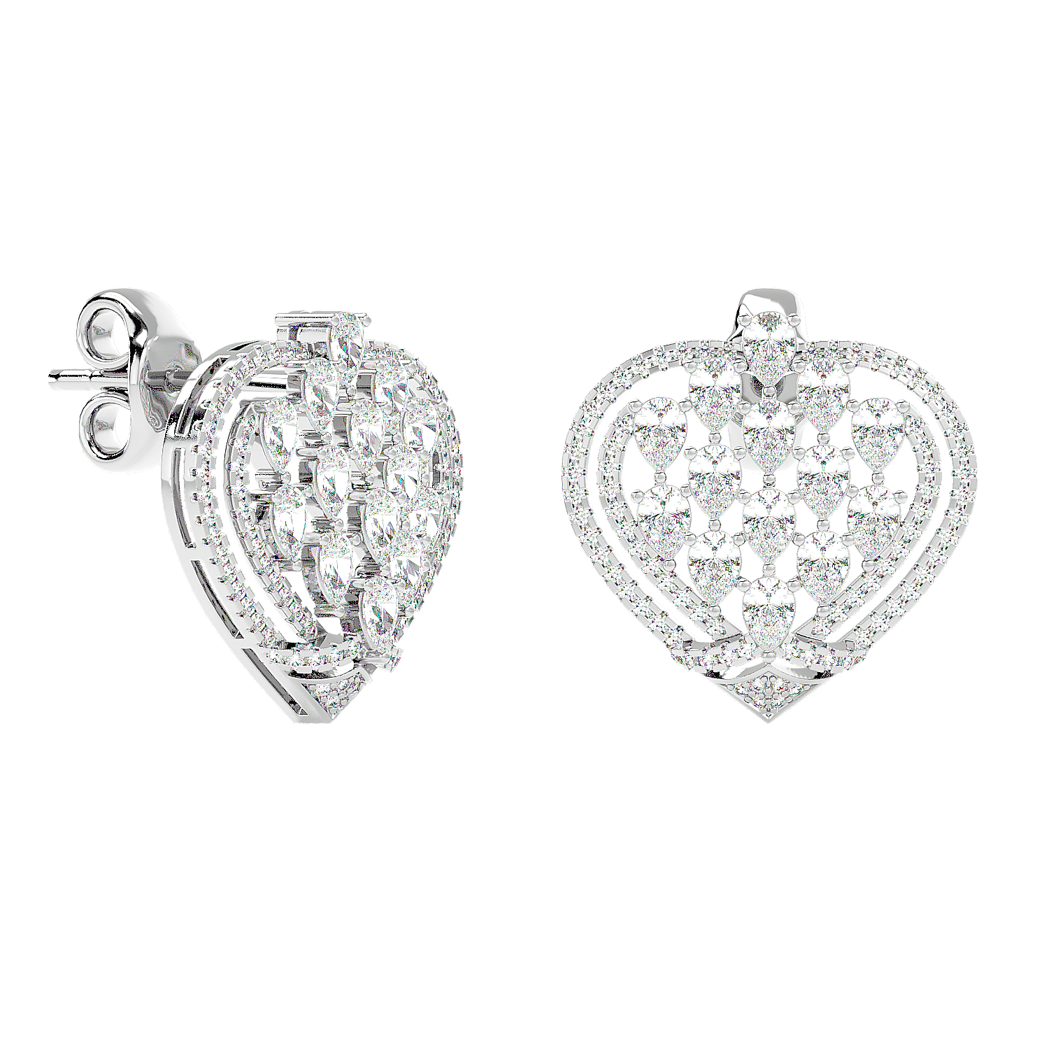 Heart Mosaic Diamond Earring