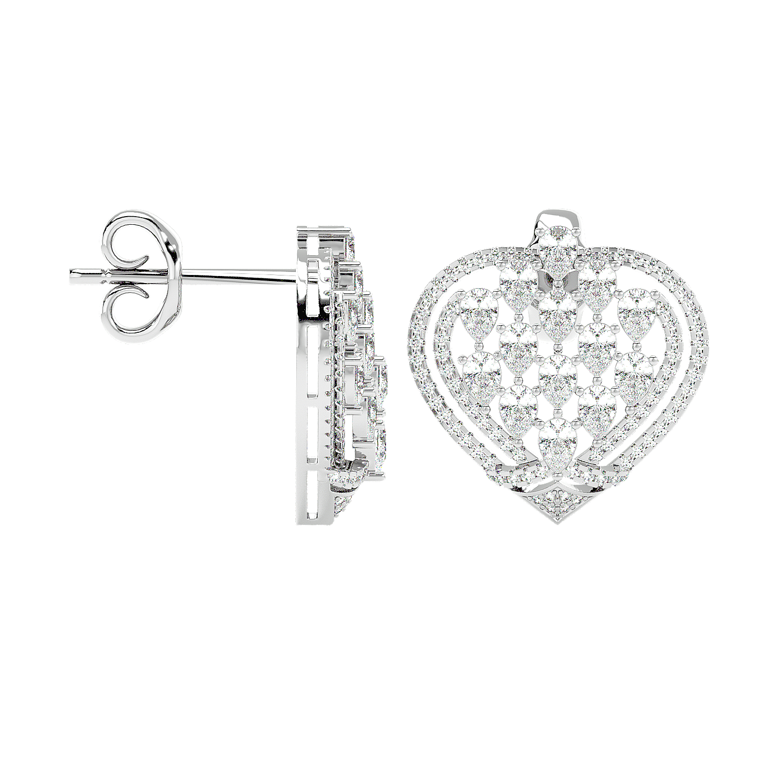 Heart Mosaic Diamond Earring
