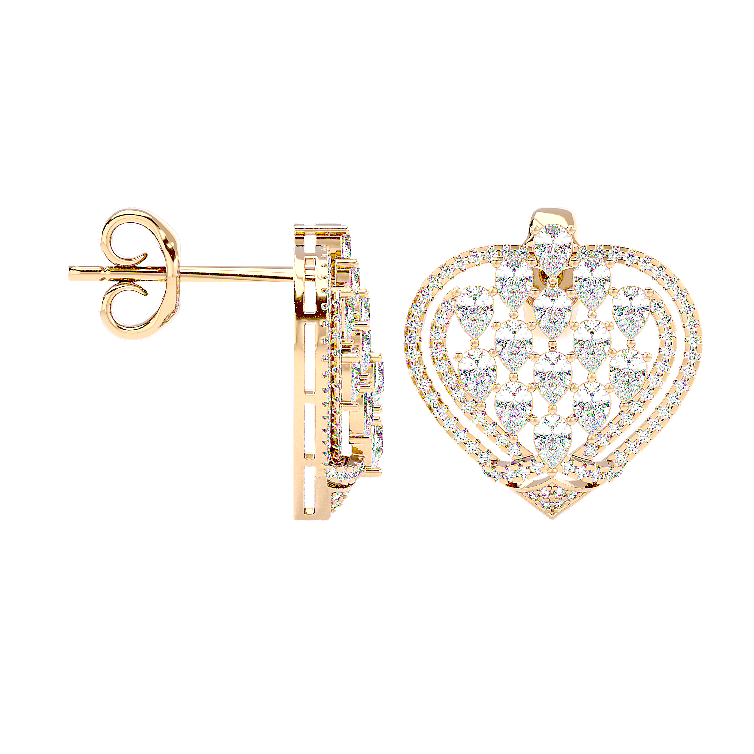 Heart Mosaic Diamond Earring