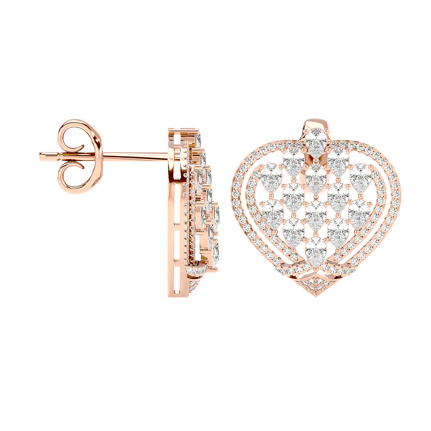 Heart Mosaic Diamond Earring