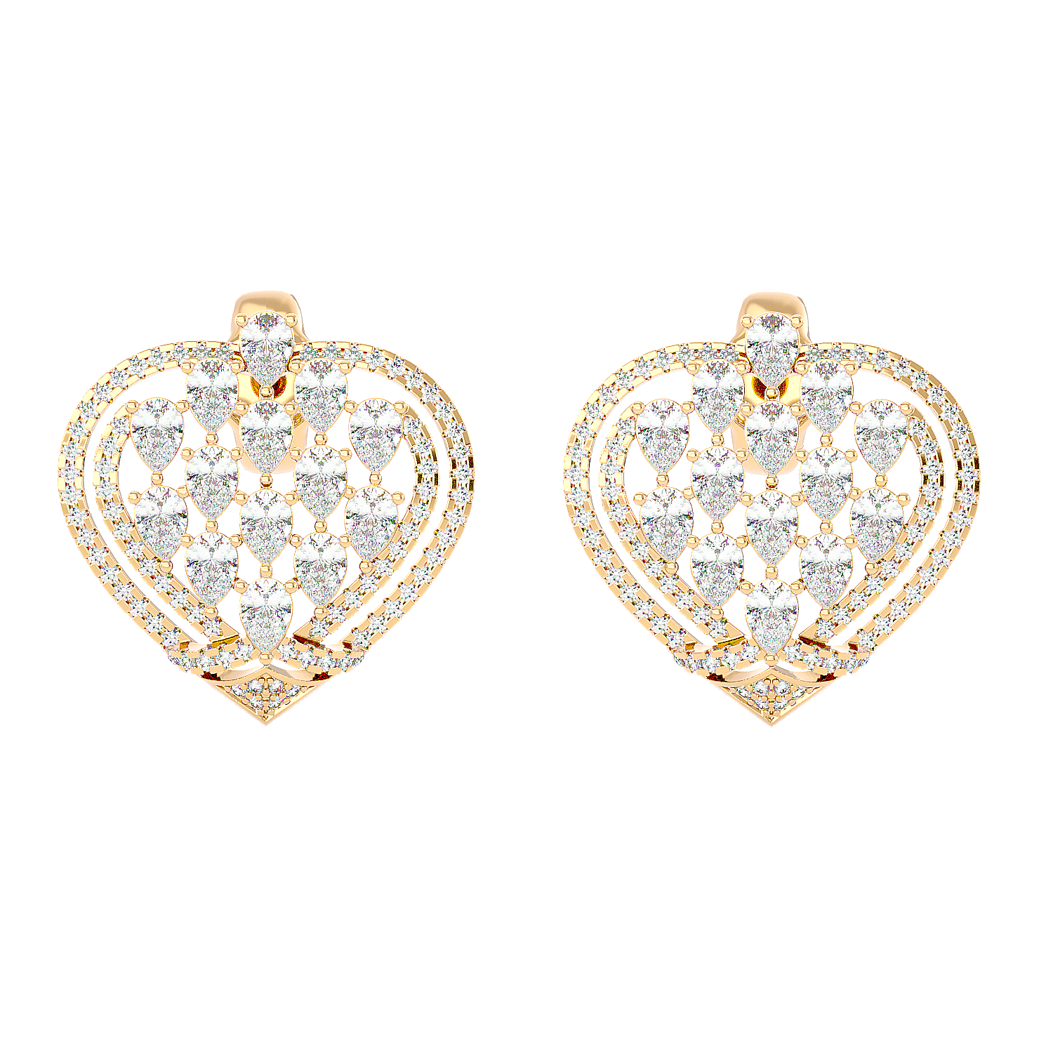 Heart Mosaic Diamond Earring