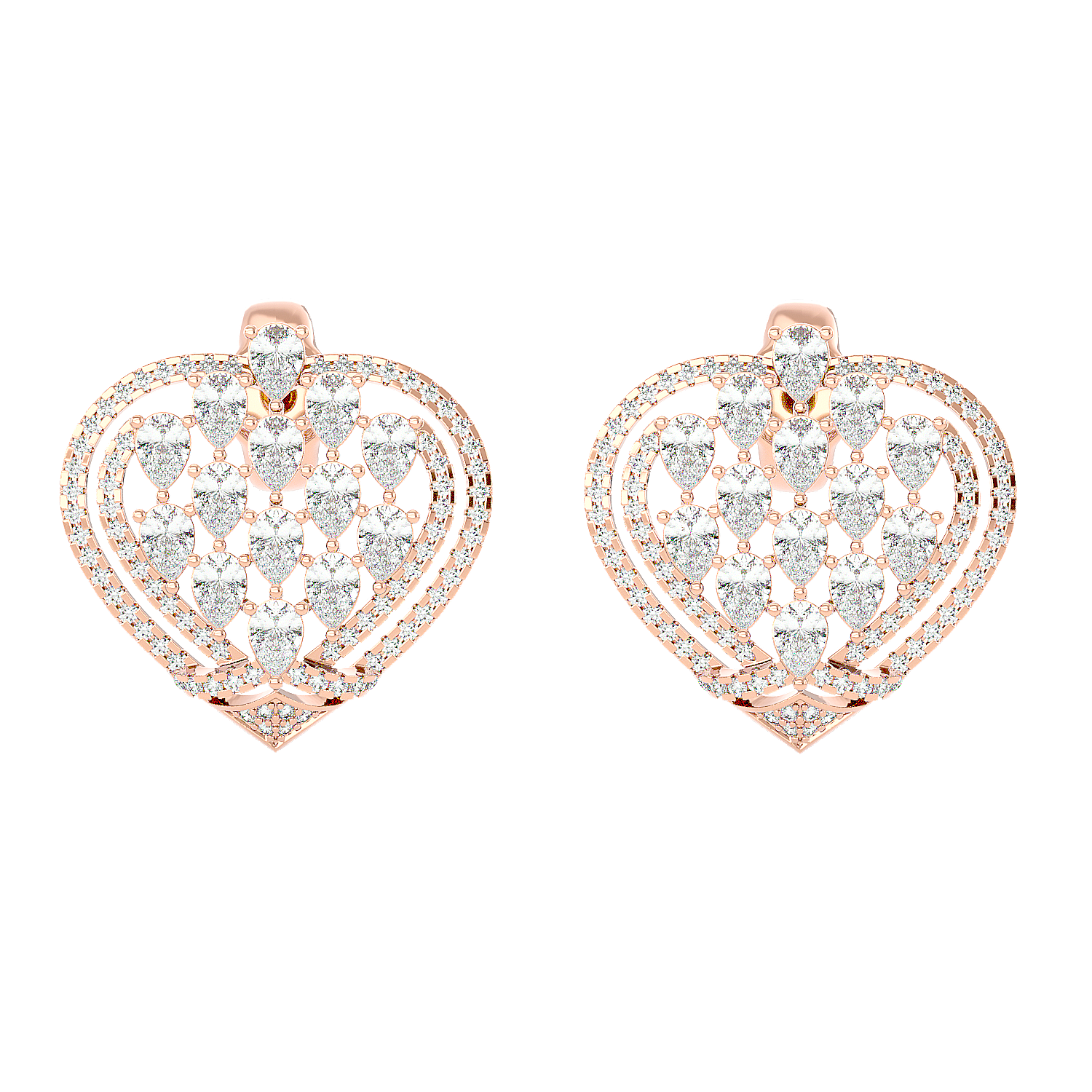 Heart Mosaic Diamond Earring
