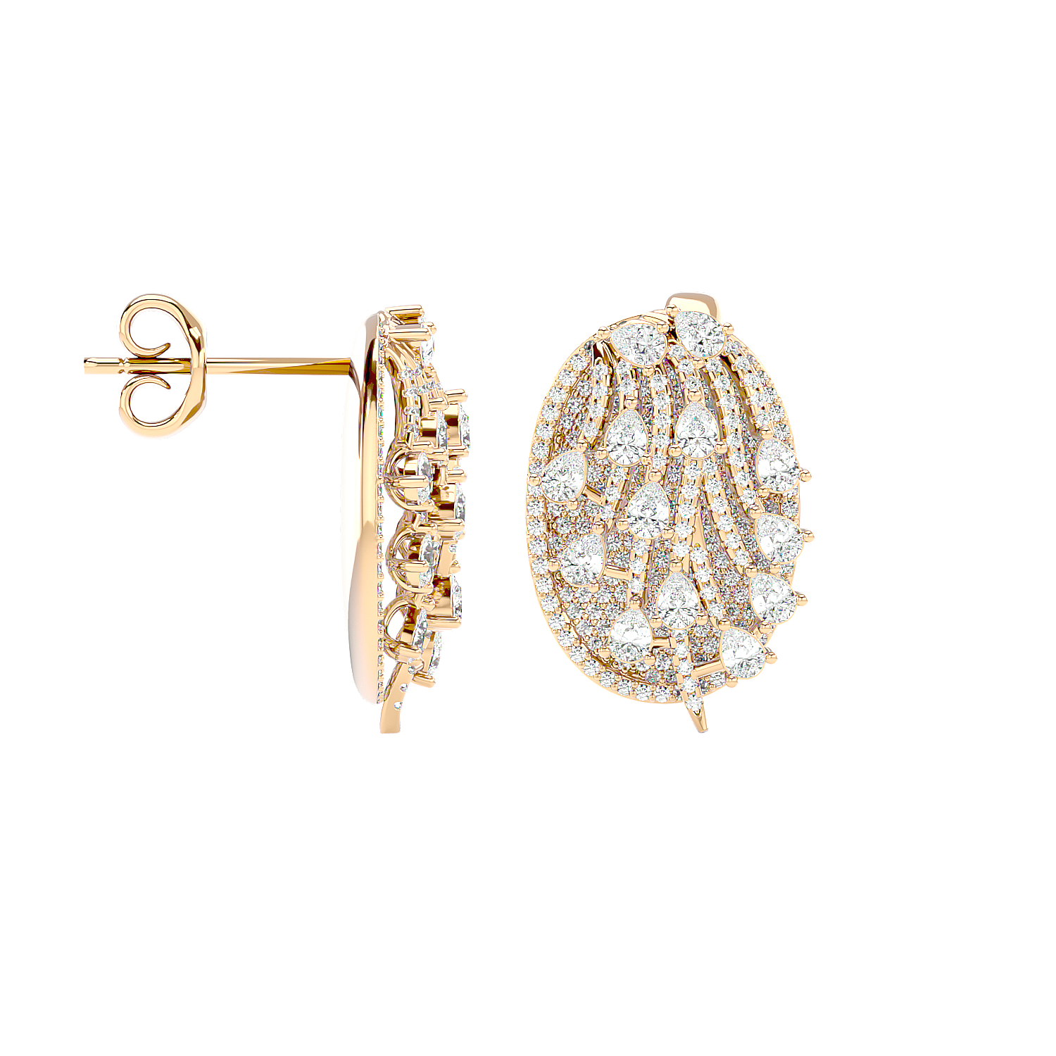 Garnet Diamond Earring