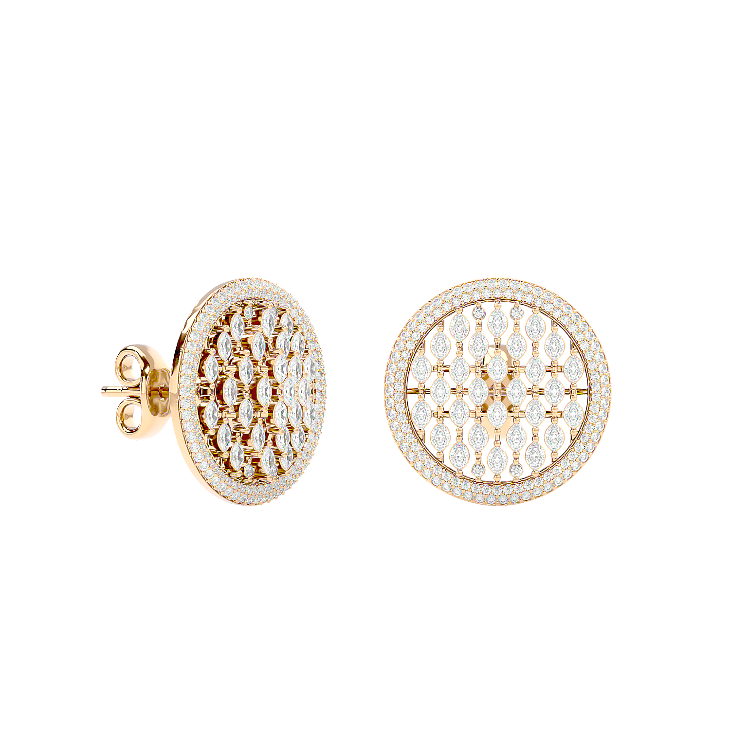Snowball Diamond Earring