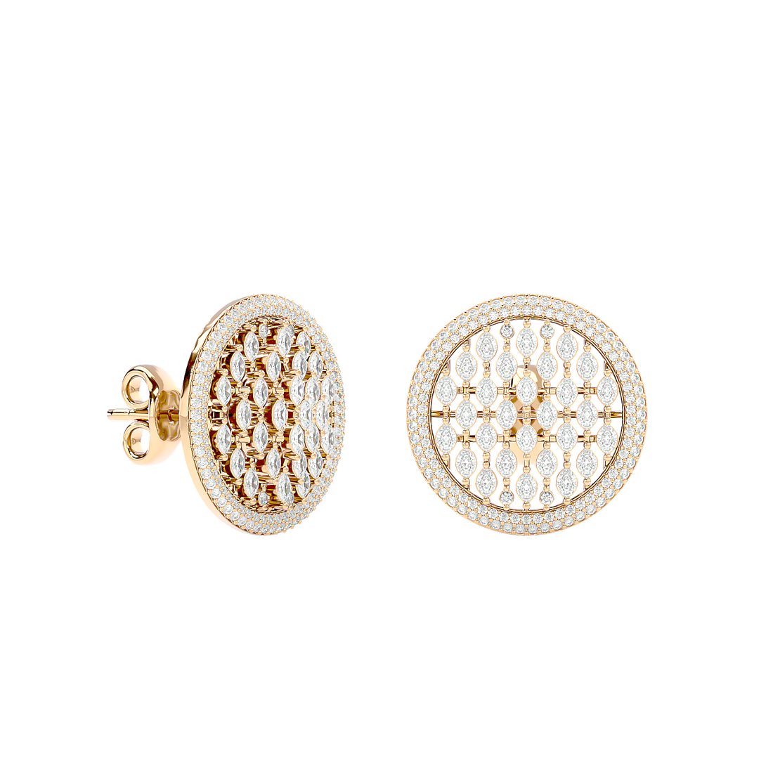 Snowball Diamond Earring