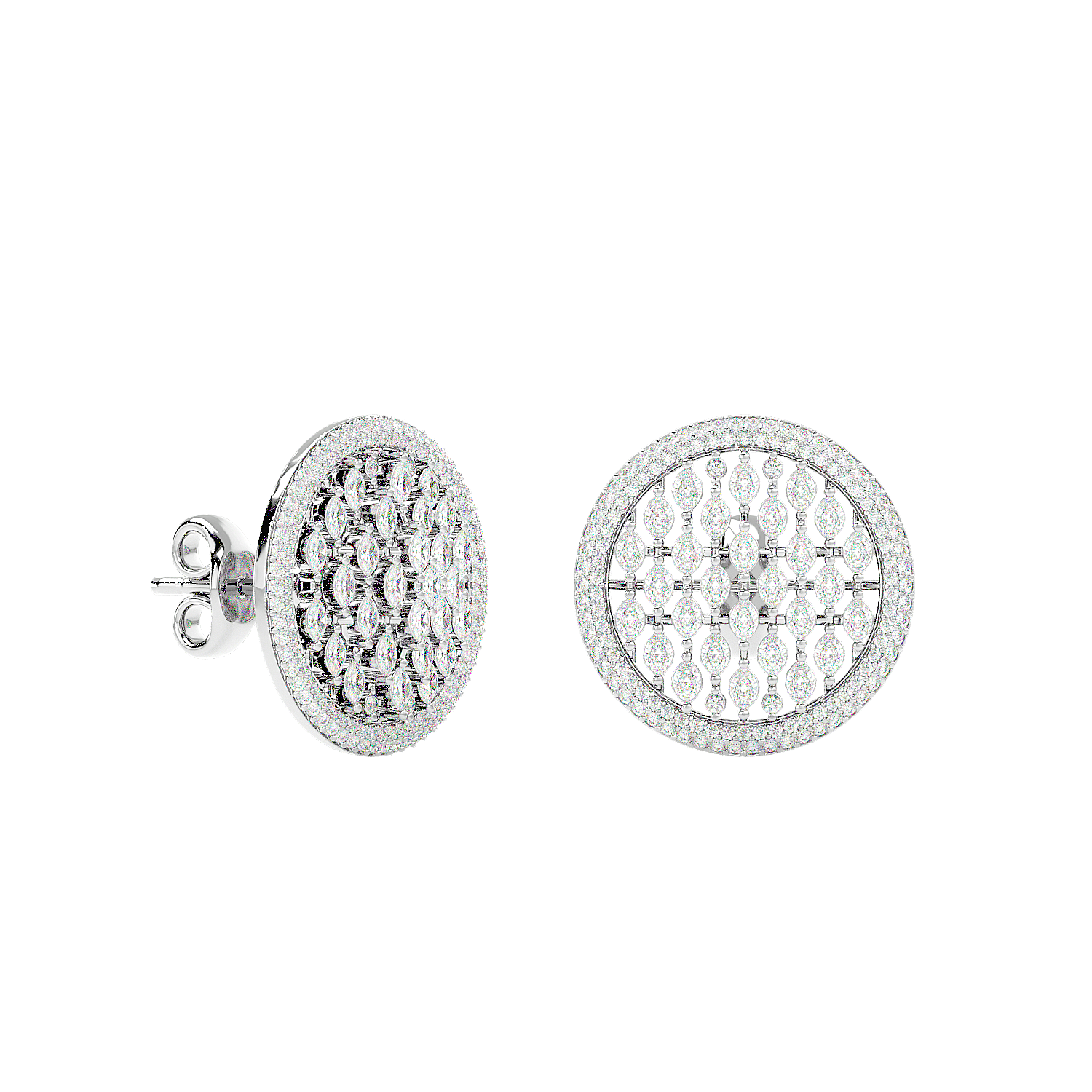 Snowball Diamond Earring
