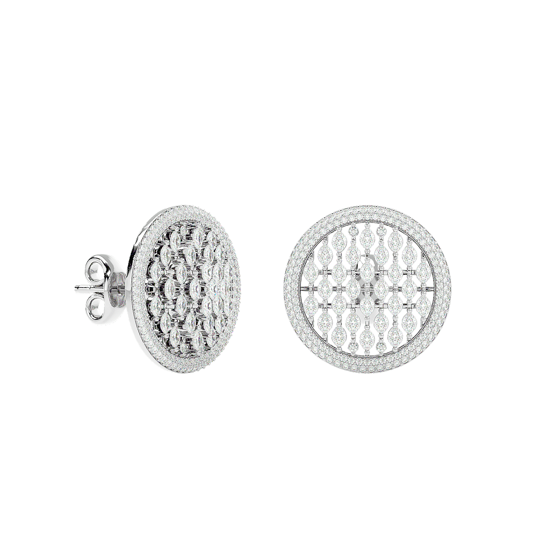 Snowball Diamond Earring