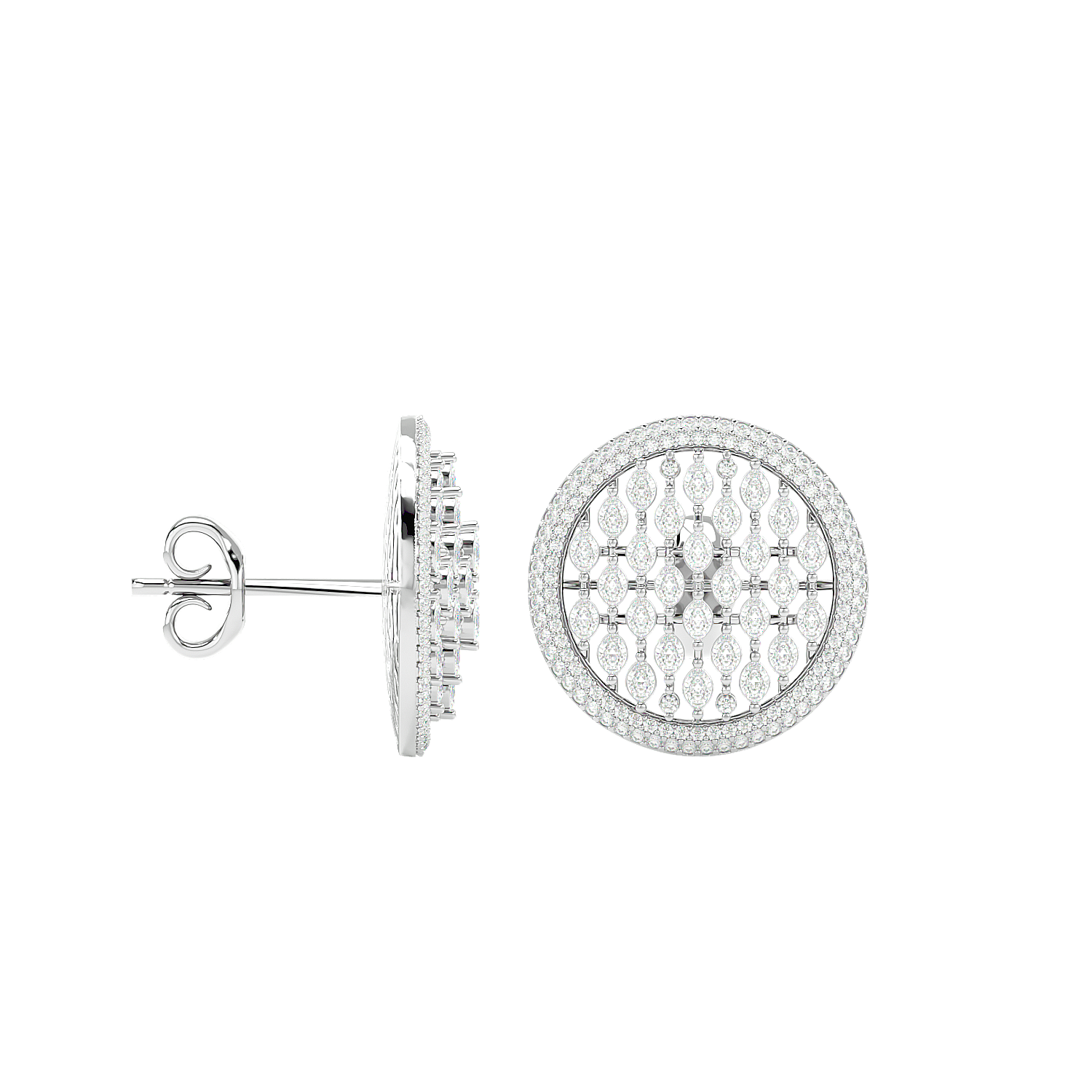 Snowball Diamond Earring